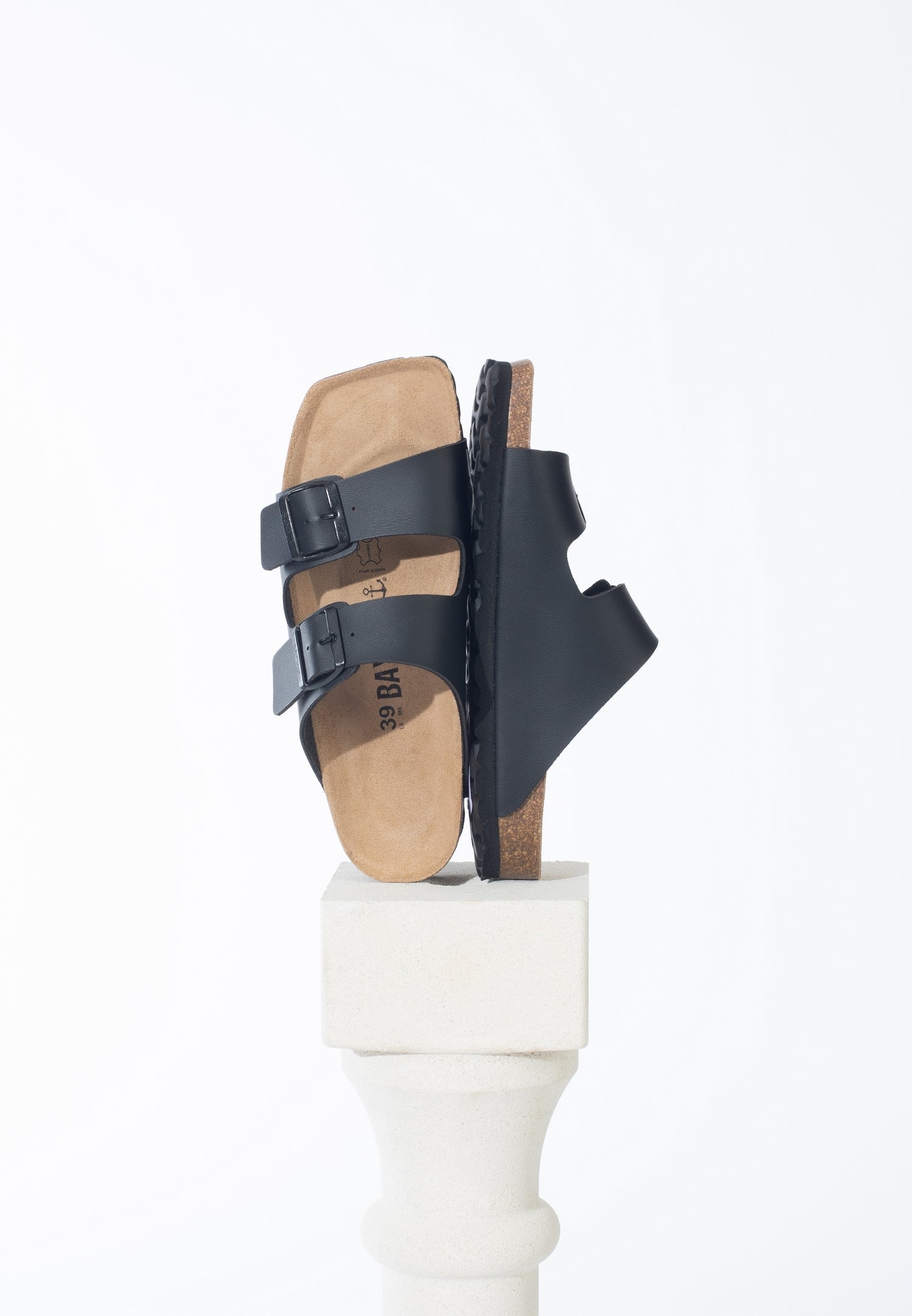 Atlas Black 2 Strap Sandals