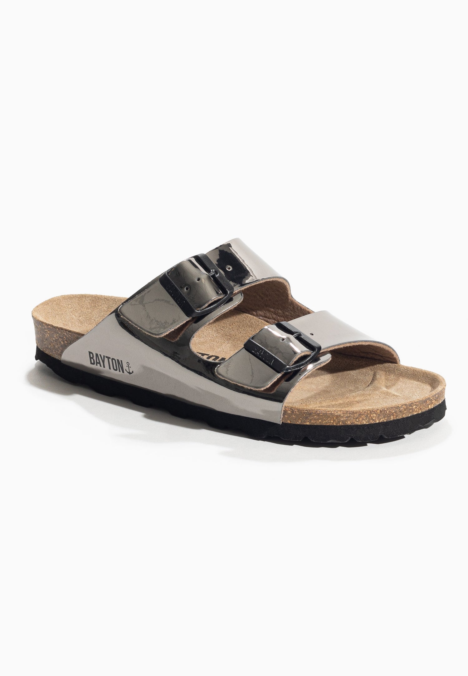 Tracy Dark Silver 2 Strap Sandals