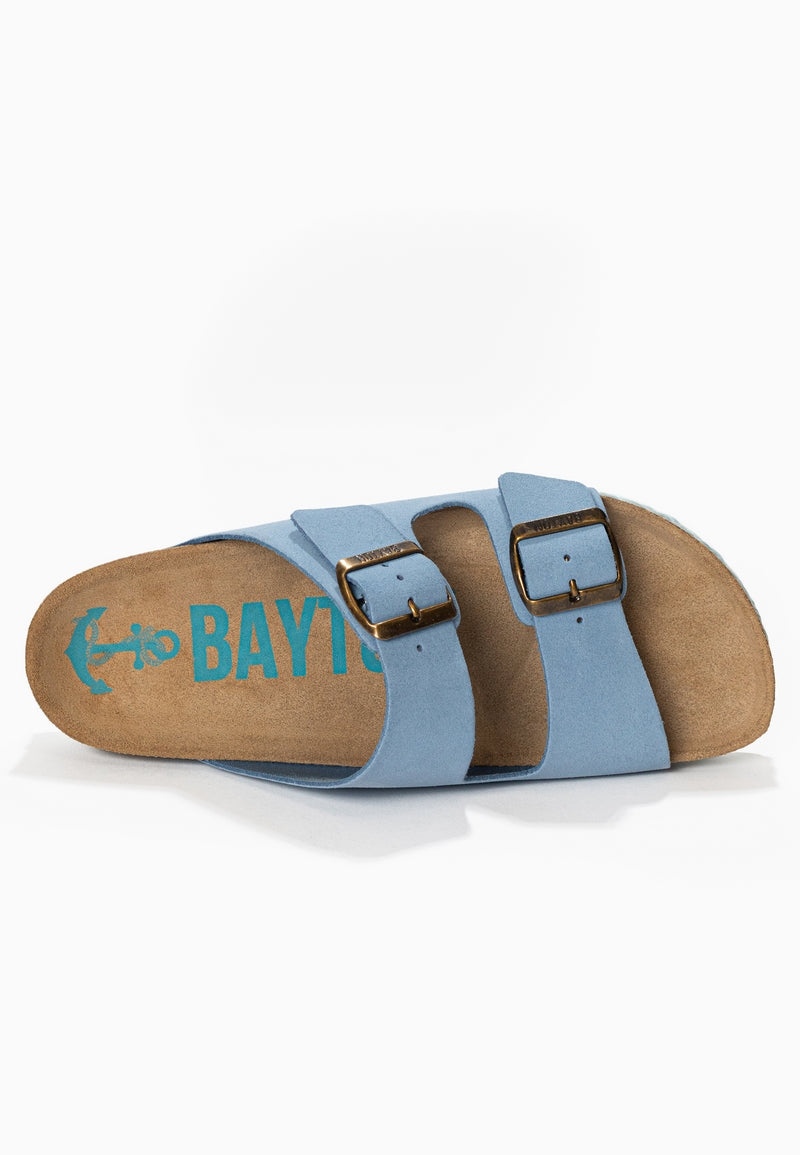 Benalla 2 Straps Sandals in Sky Blue Suede Leather