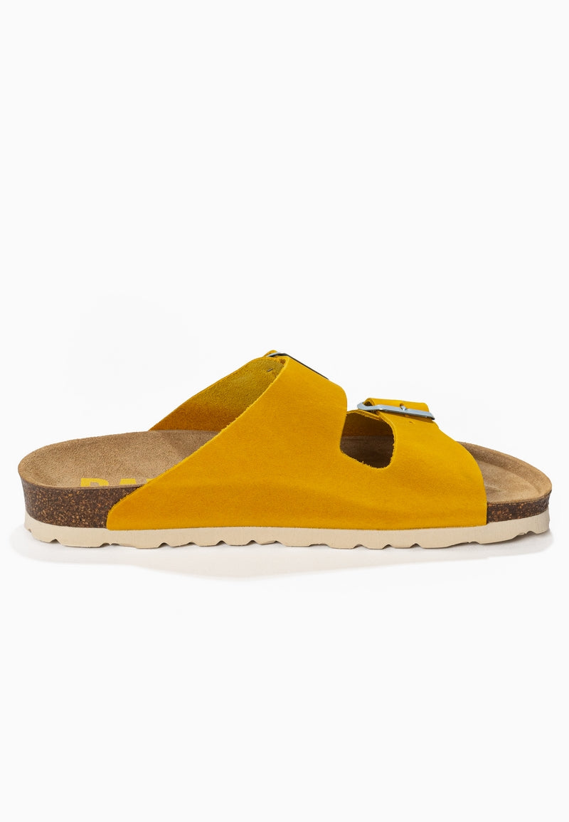 Sandales 2 Brides Atlas Jaune 100% Cuir