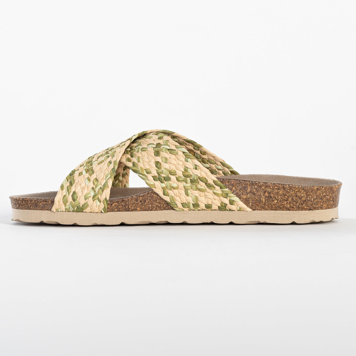 Elche Green 2 Strap Sandals