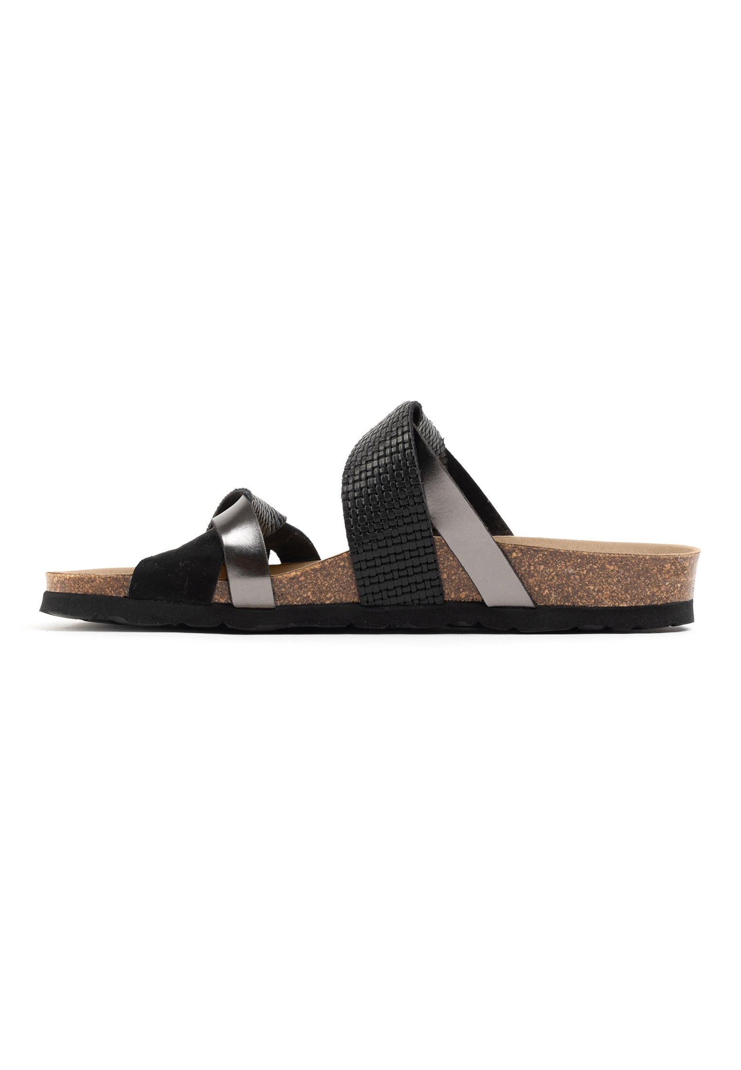 Sandales 2 Brides Biarritz Noir Et Anthracite