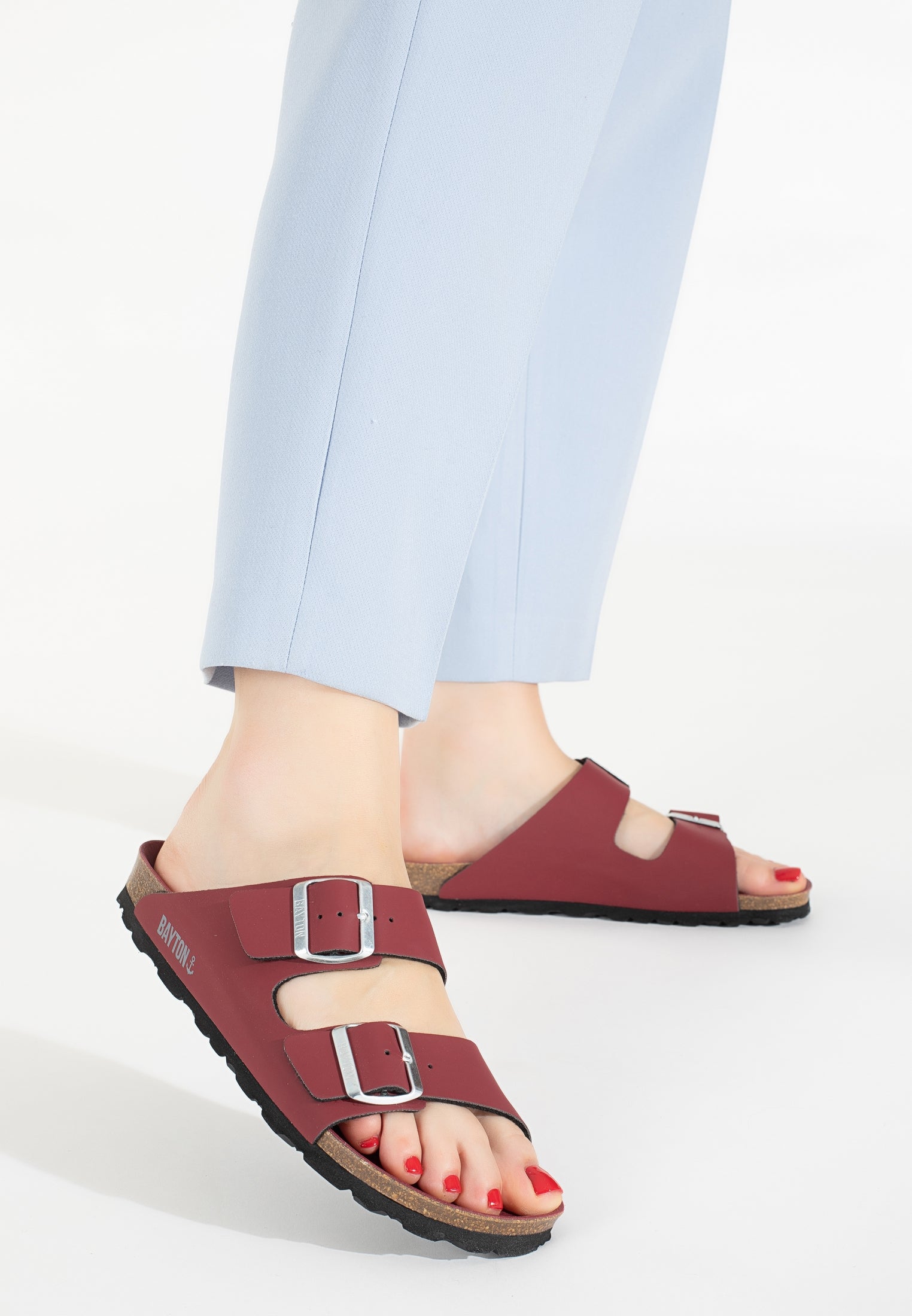 Atlas Bordeaux 2 Strap Sandals