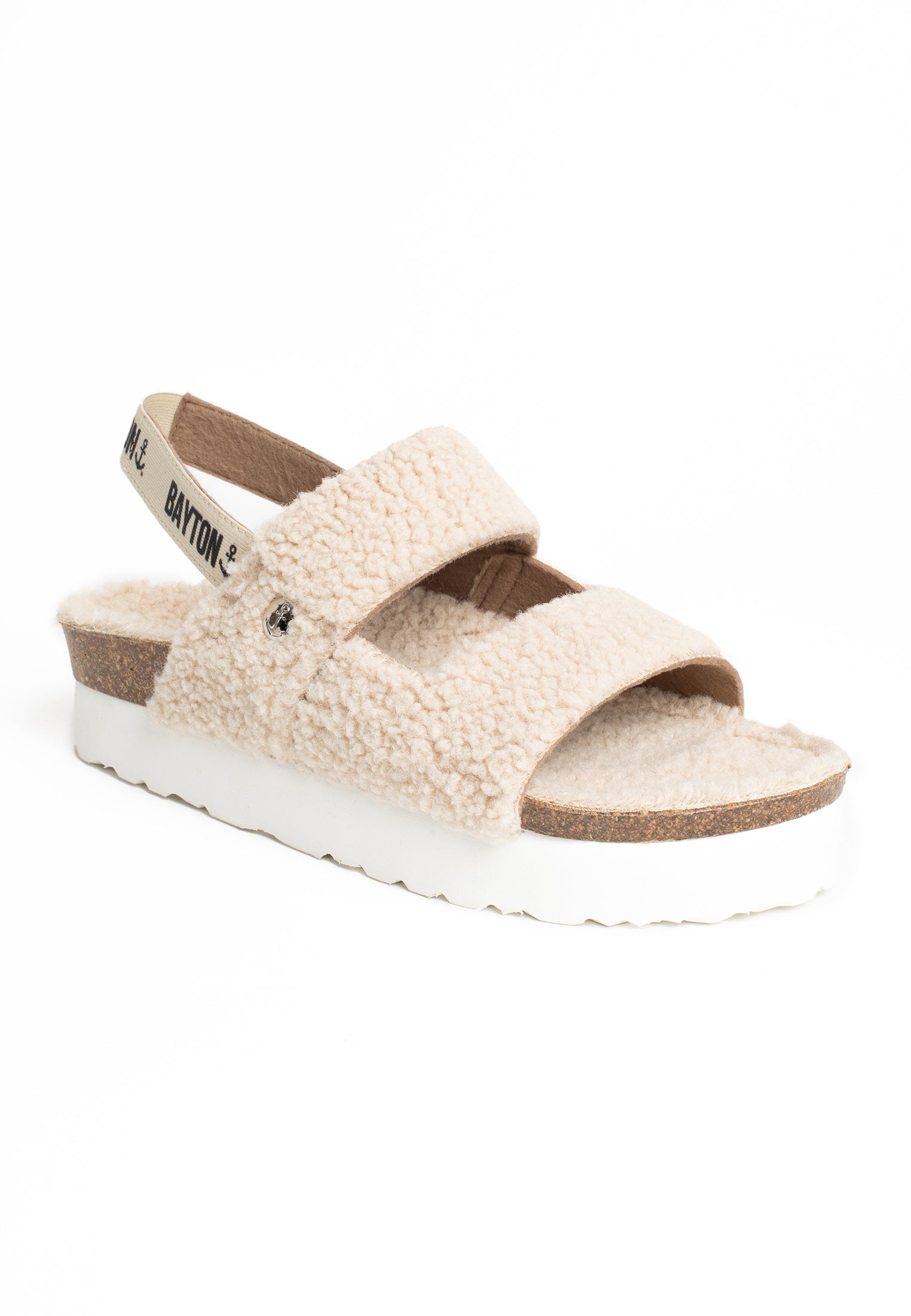 Sandalias beige con cuello alto