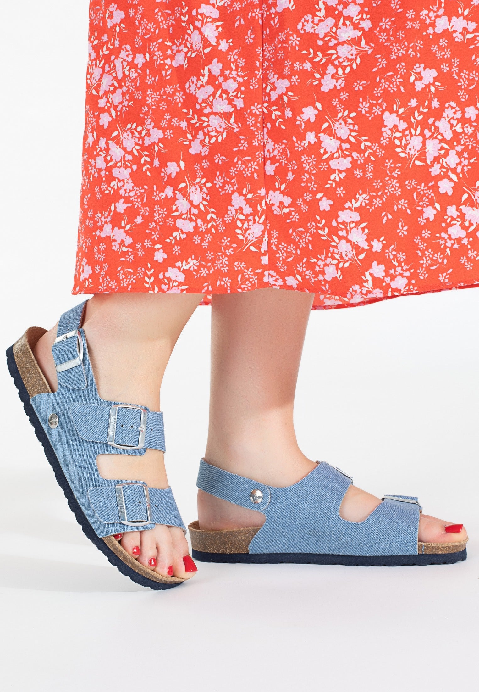 Sandales Achille Bleu Clair Denim Multi-Brides