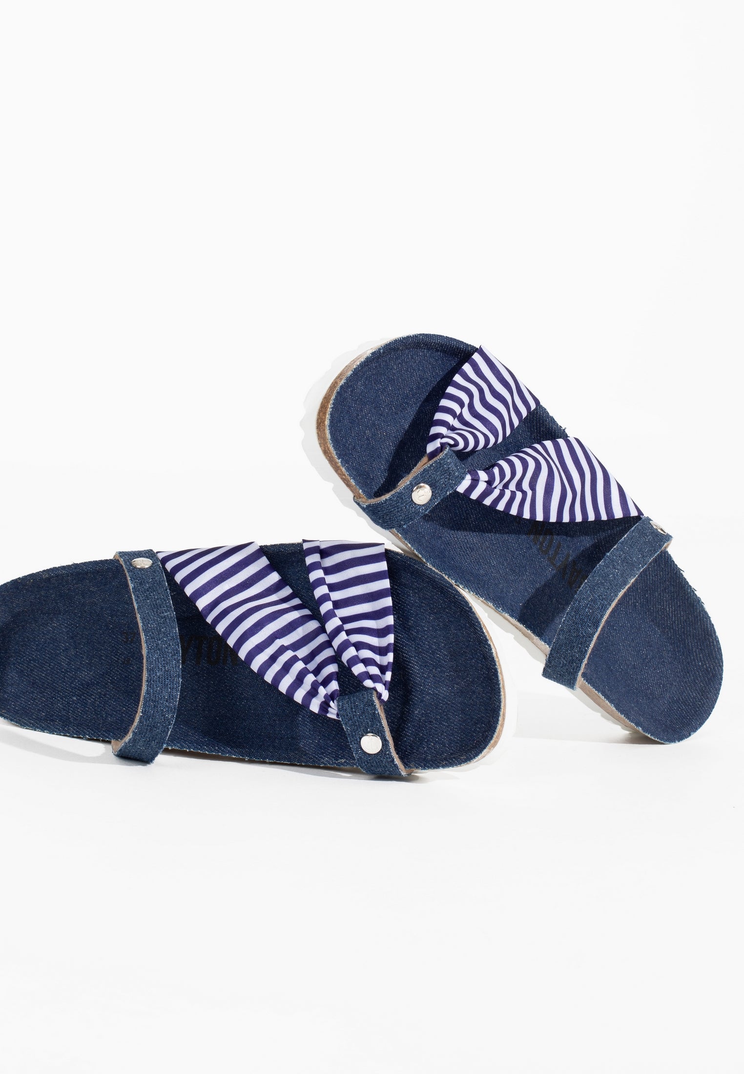 Sandales Figueira Denim Et Blanc Multi-Brides