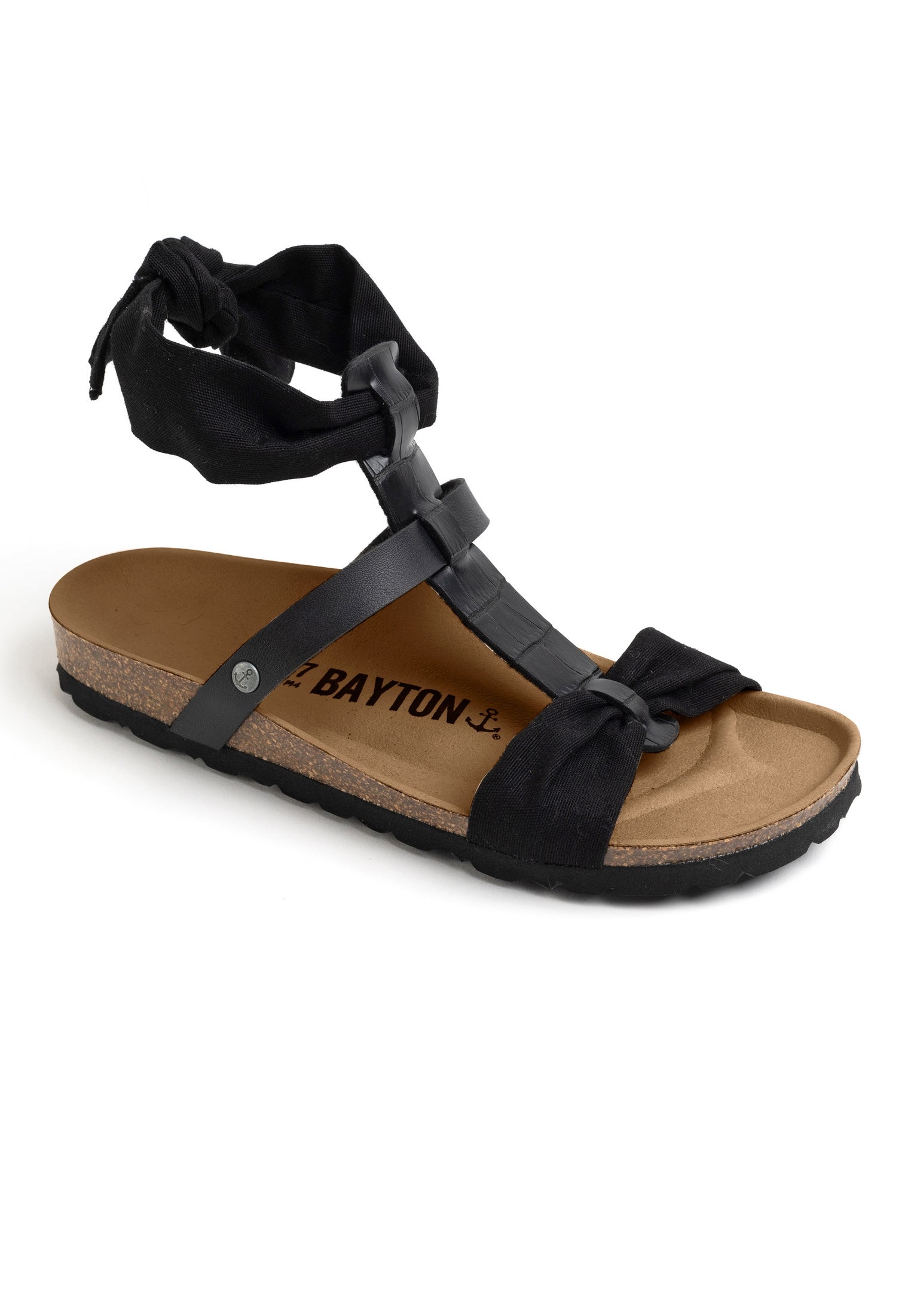 Fonelle Black Multi-Strap Sandals