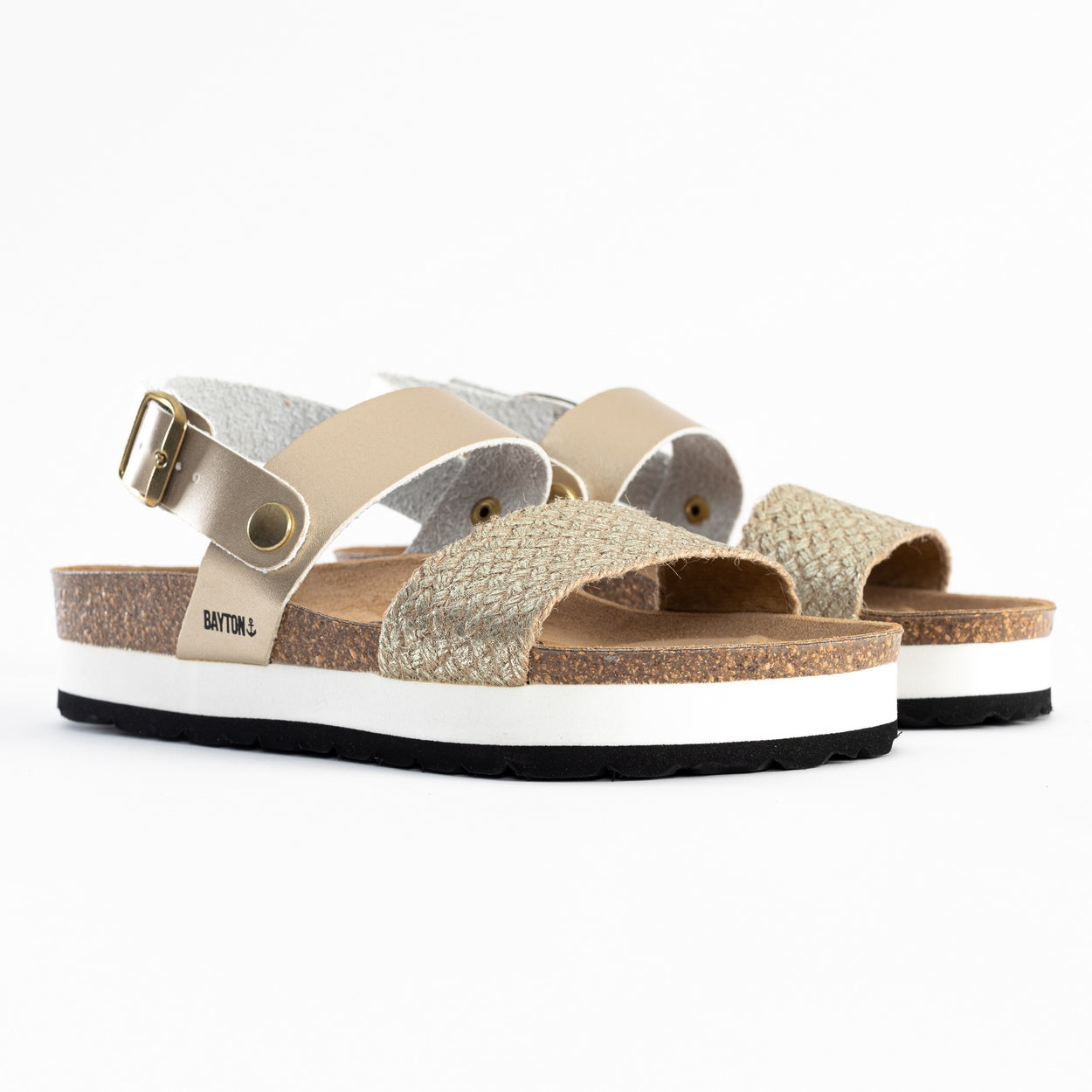 Almeria Platinum Platform Sandals