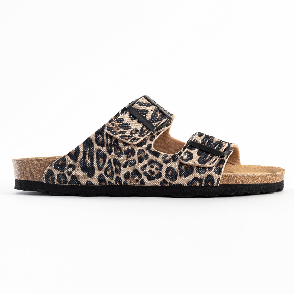 Sandalias Atlas con 2 tiras y estampado de leopardo