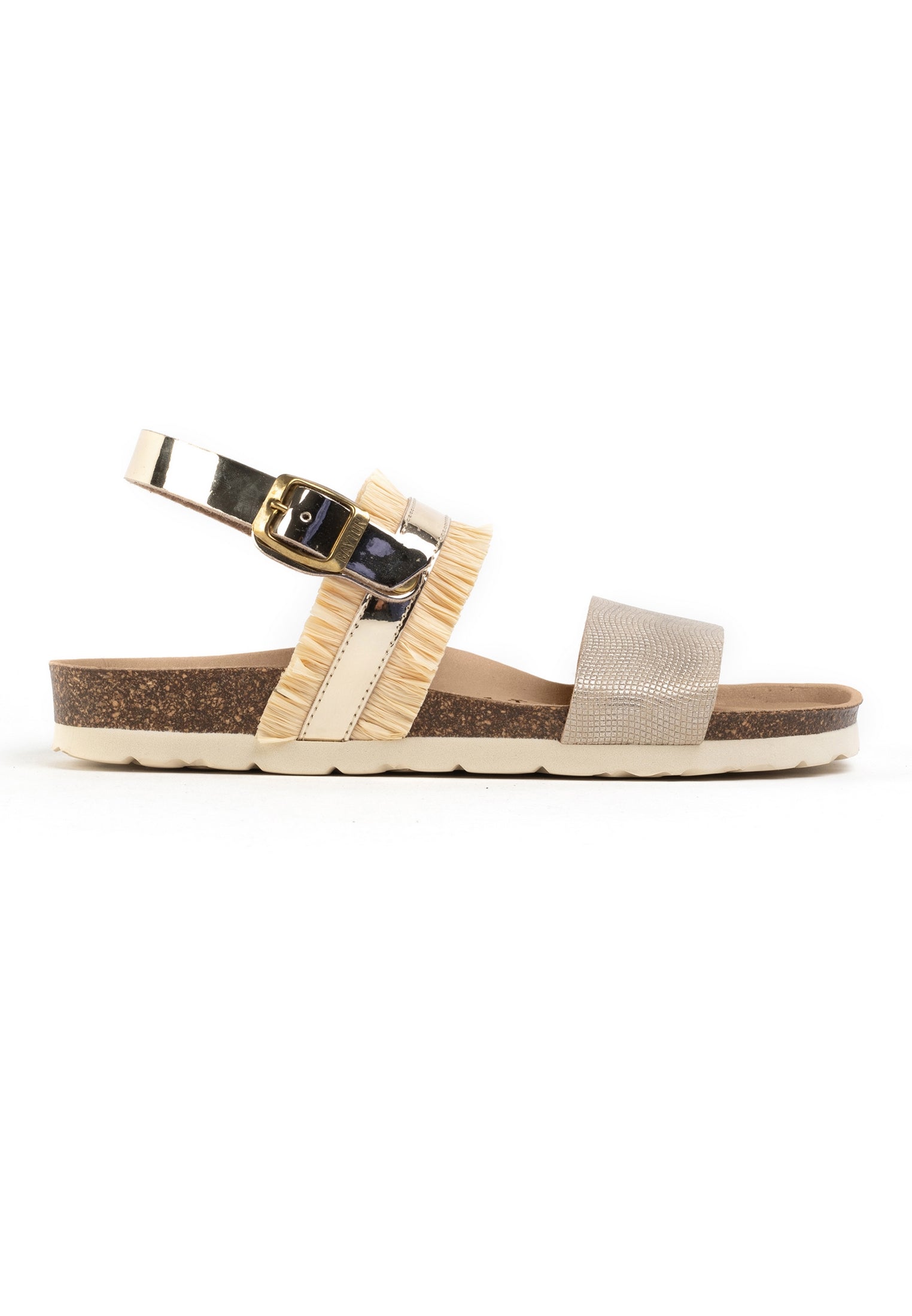 Romane Rafia Beige Multi-Strap Sandals