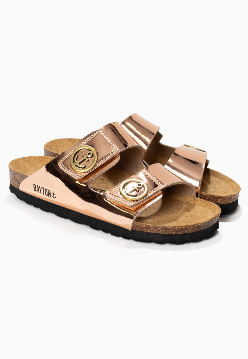 Anatol Rose Gold 2 Strap Sandals