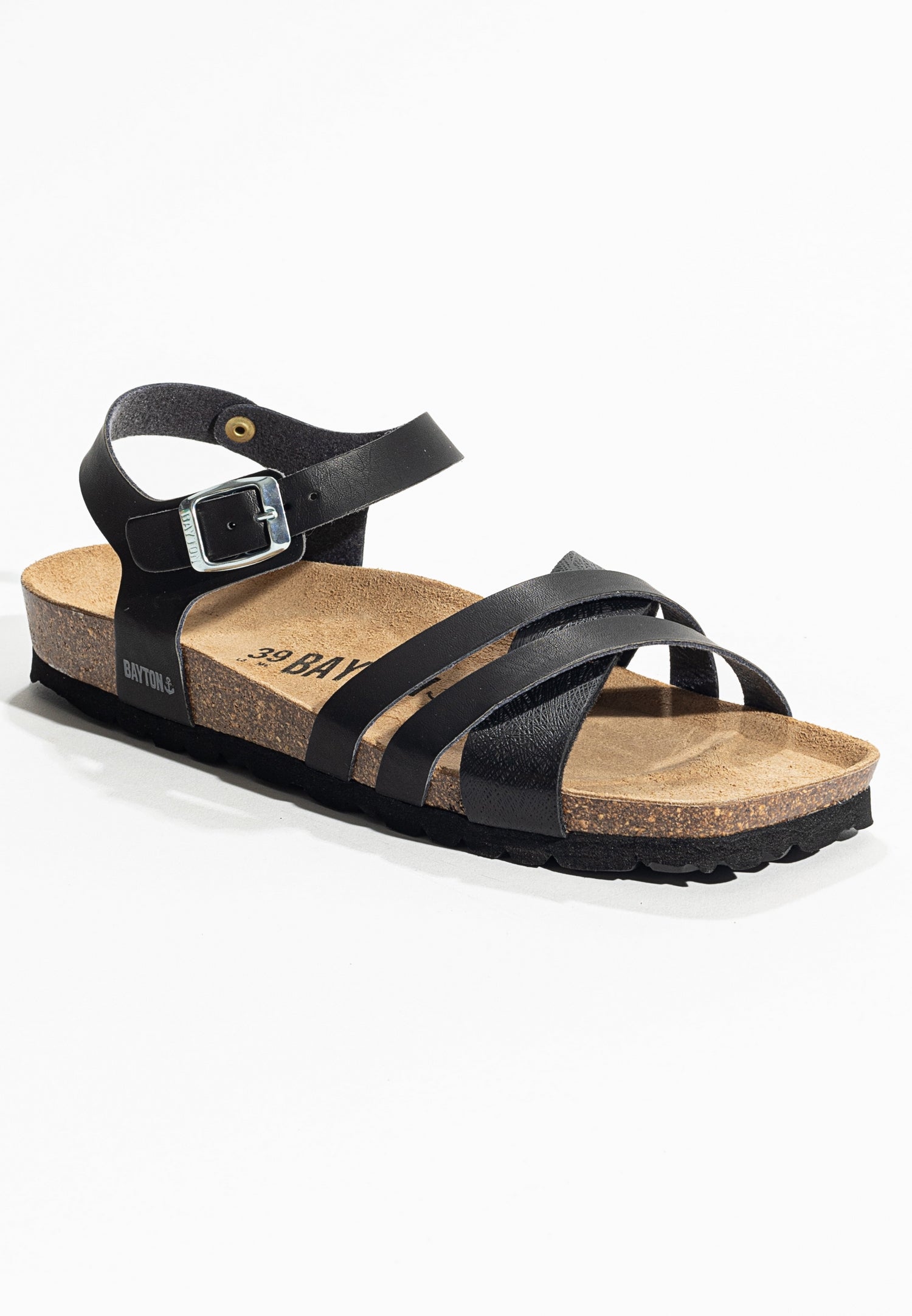 Denia Black Multi-Strap Sandals