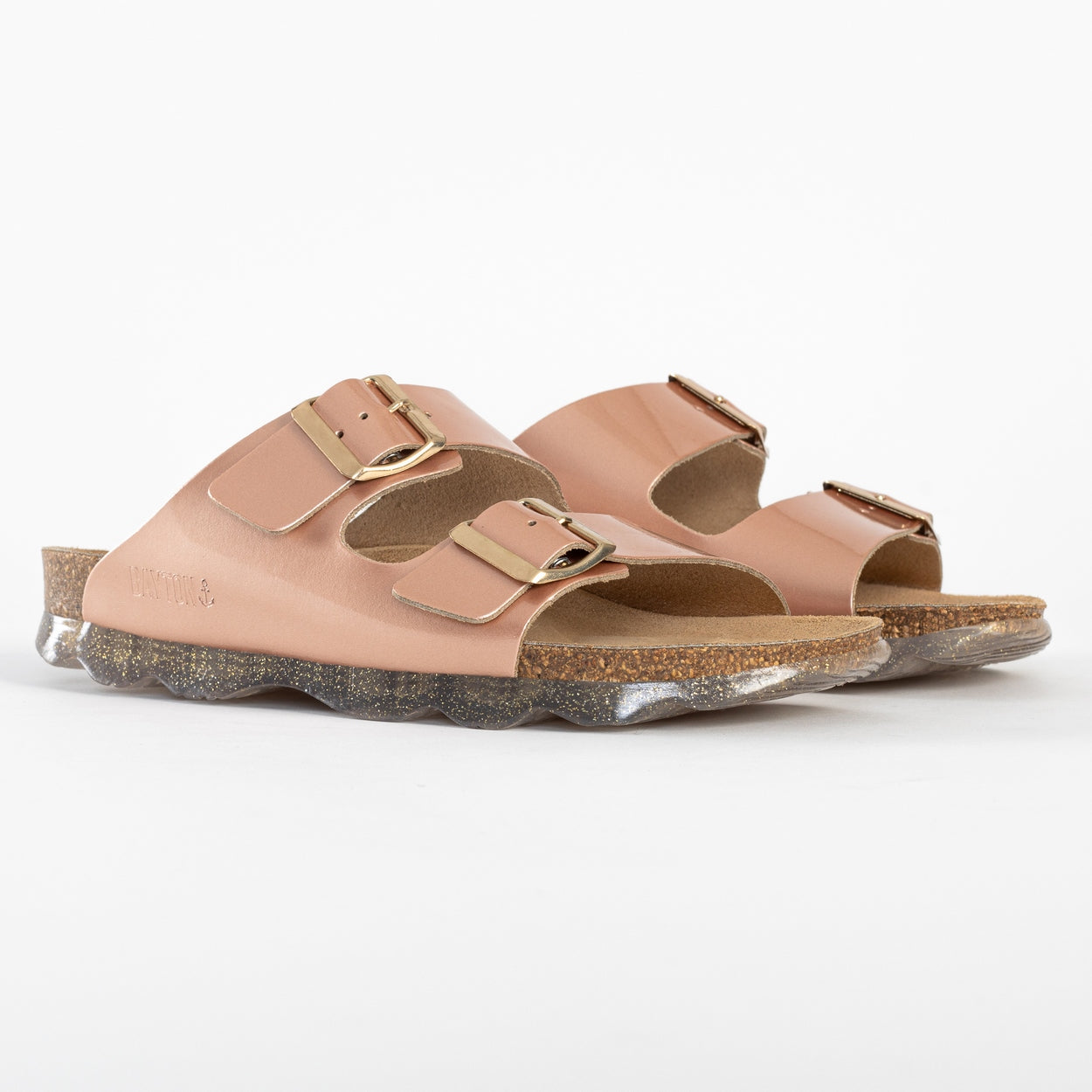 Sandalias Atlas 2 Tiras Oro Rosa