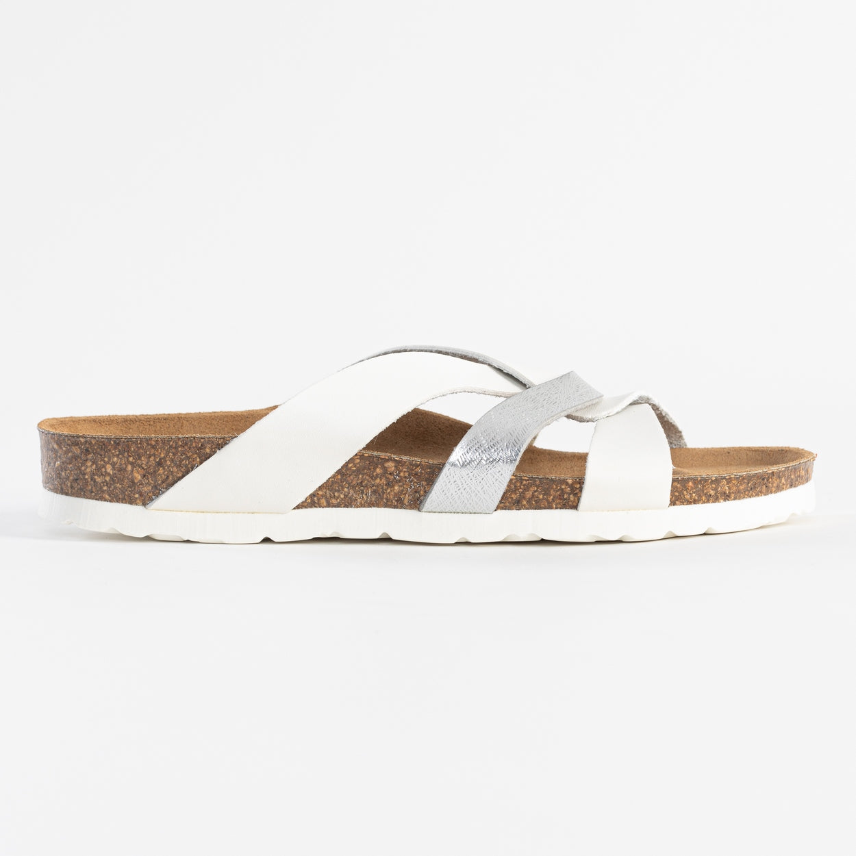 Santander White and Silver Multi-Strap Sandals