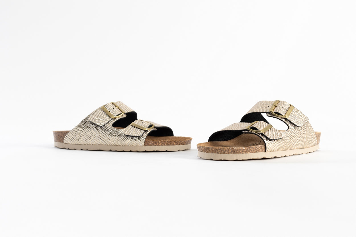 Atlas Light Gold 2 Strap Sandals