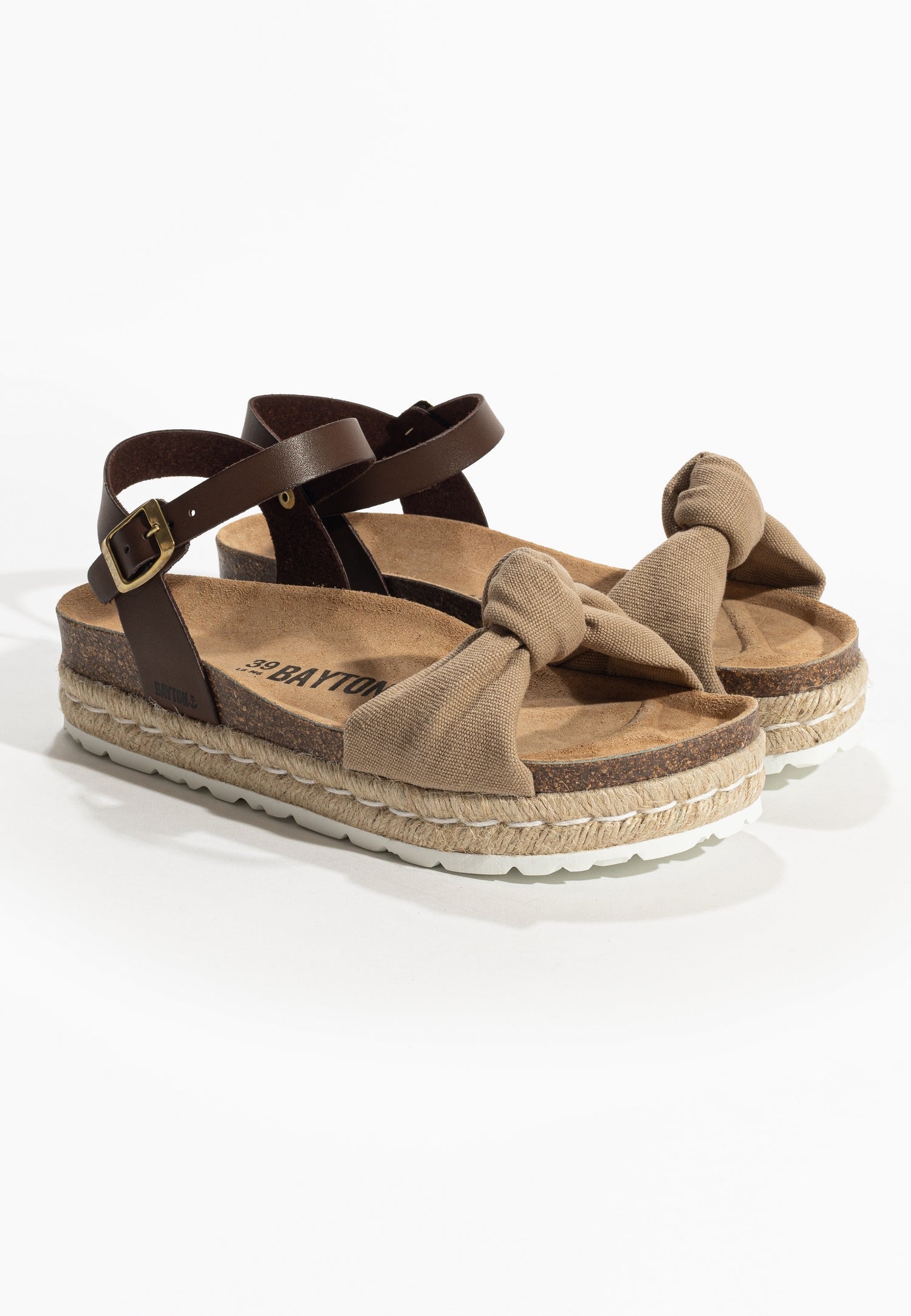 Anna Brown and Beige Platform Sandals