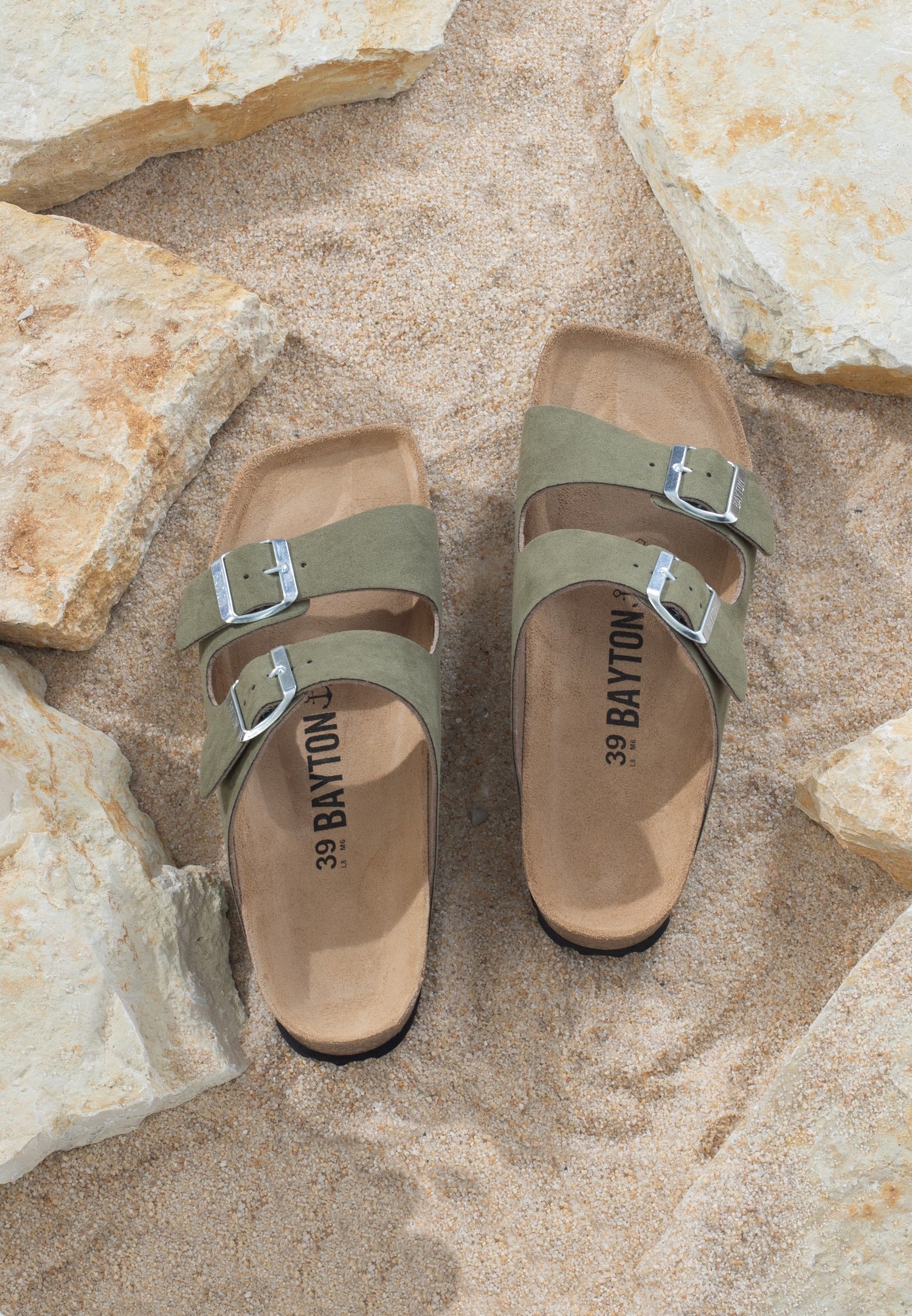 Atlas Khaki 2 Strap Sandals