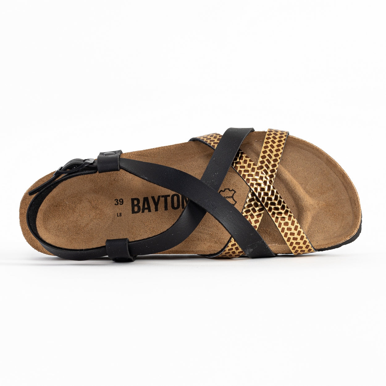 Kari Black and Gold Multi-Strap Sandals