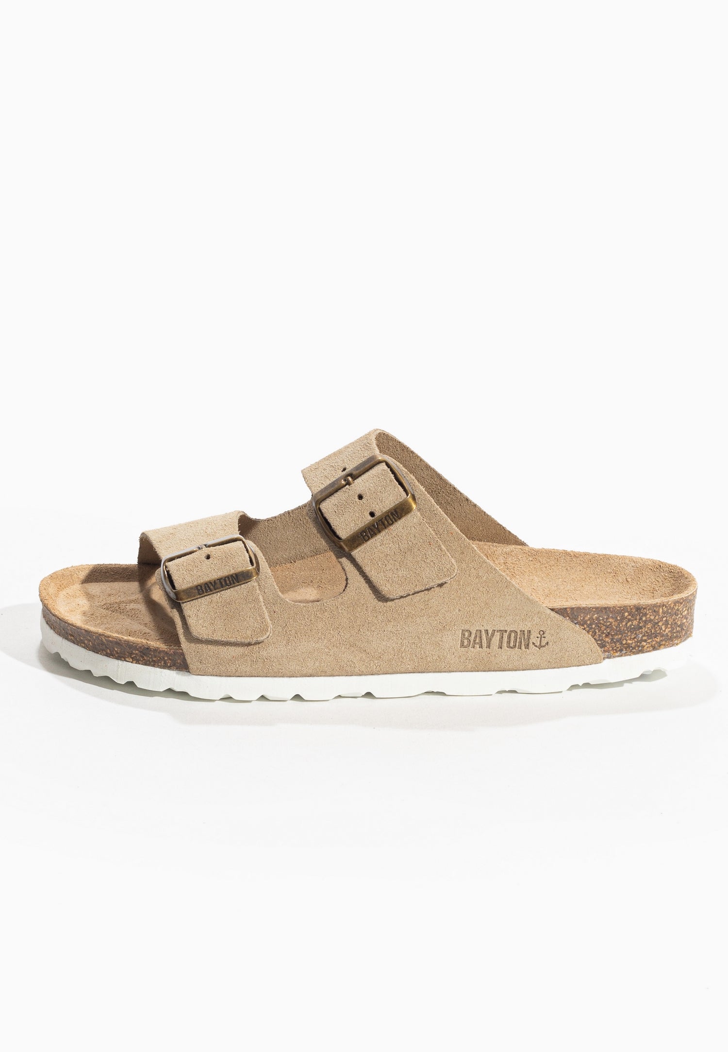 Tracy Beige Suede Leather 2 Strap Sandals