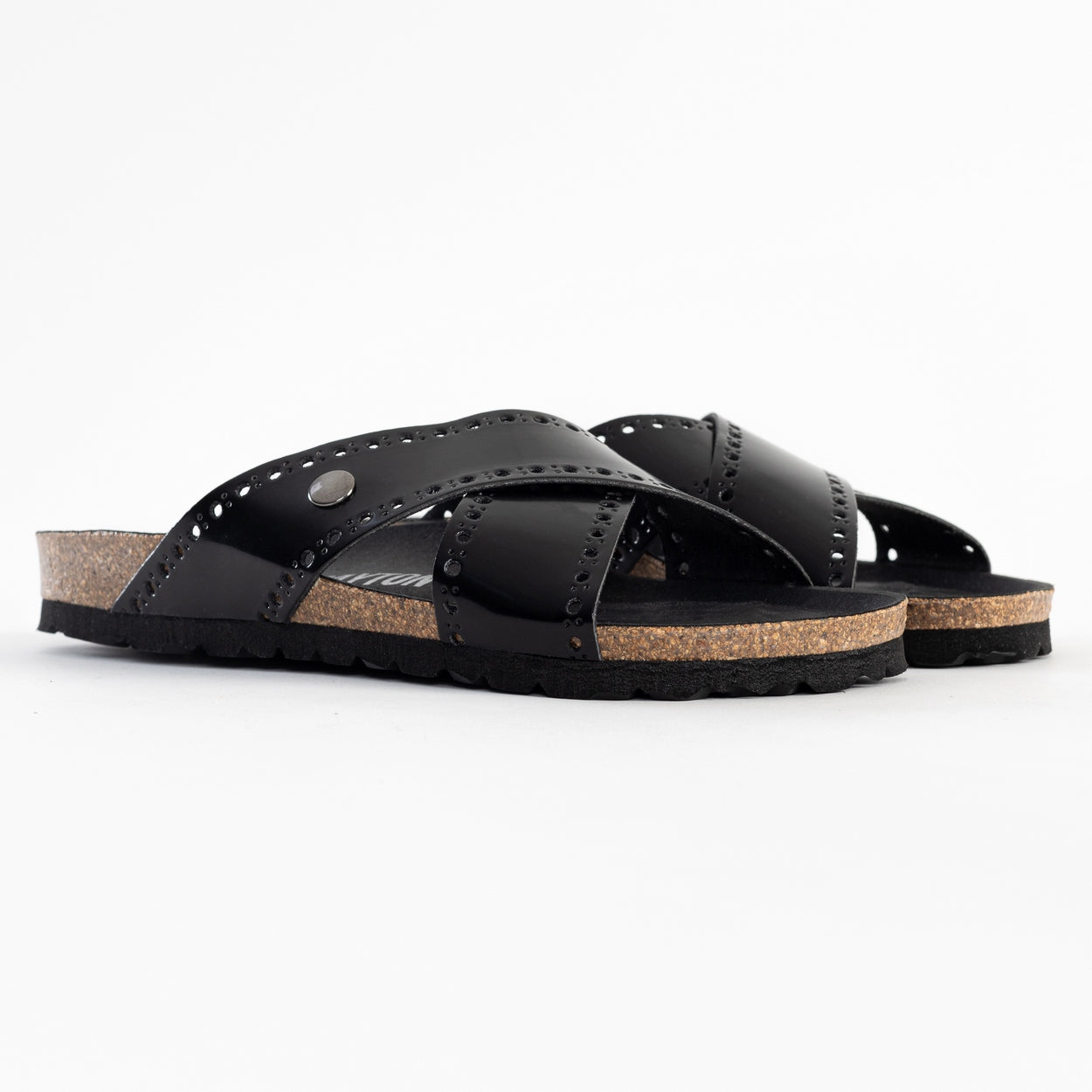 Elche Black 2 Strap Sandals