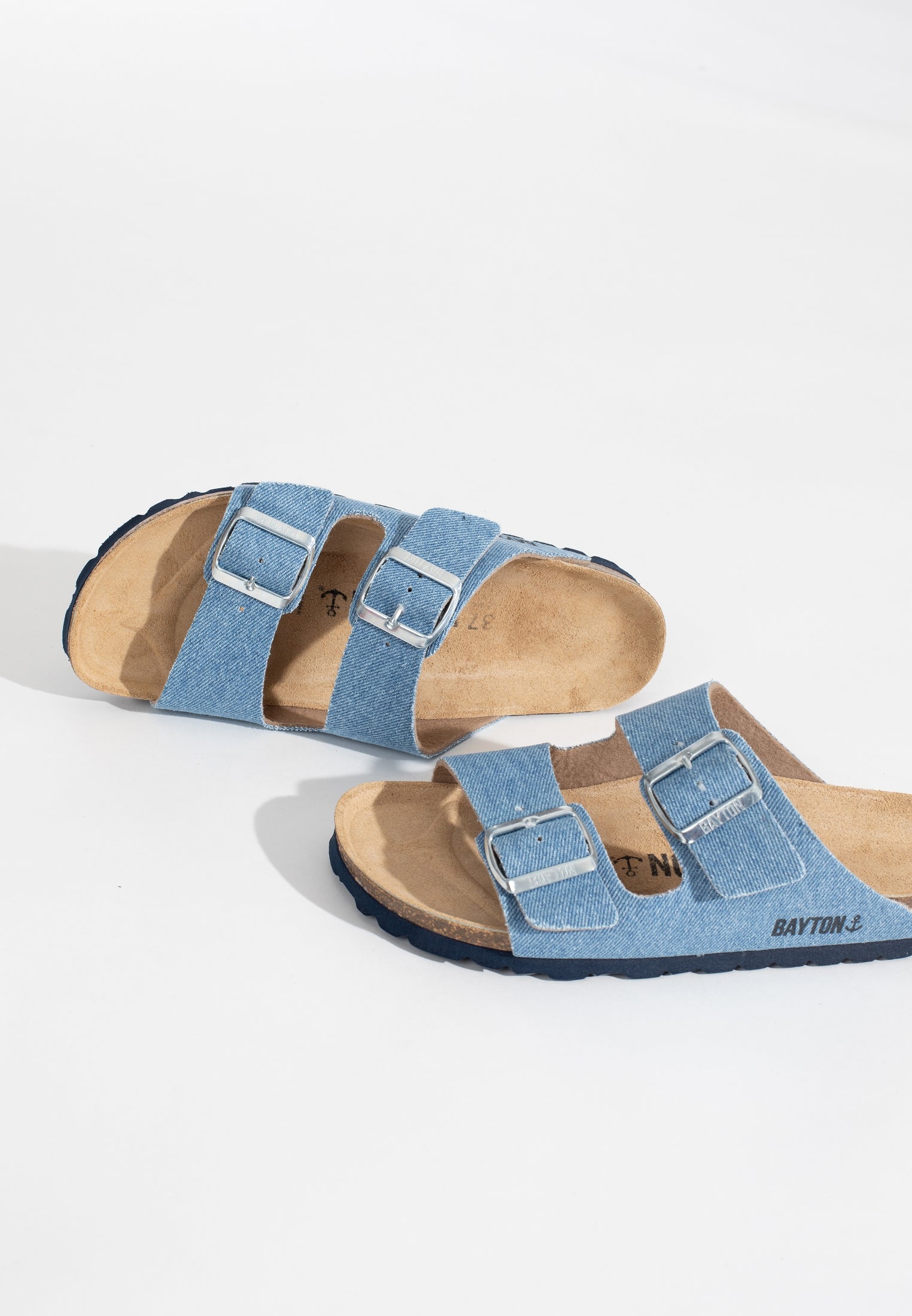 Atlas Light Blue Denim 2 Strap Sandals