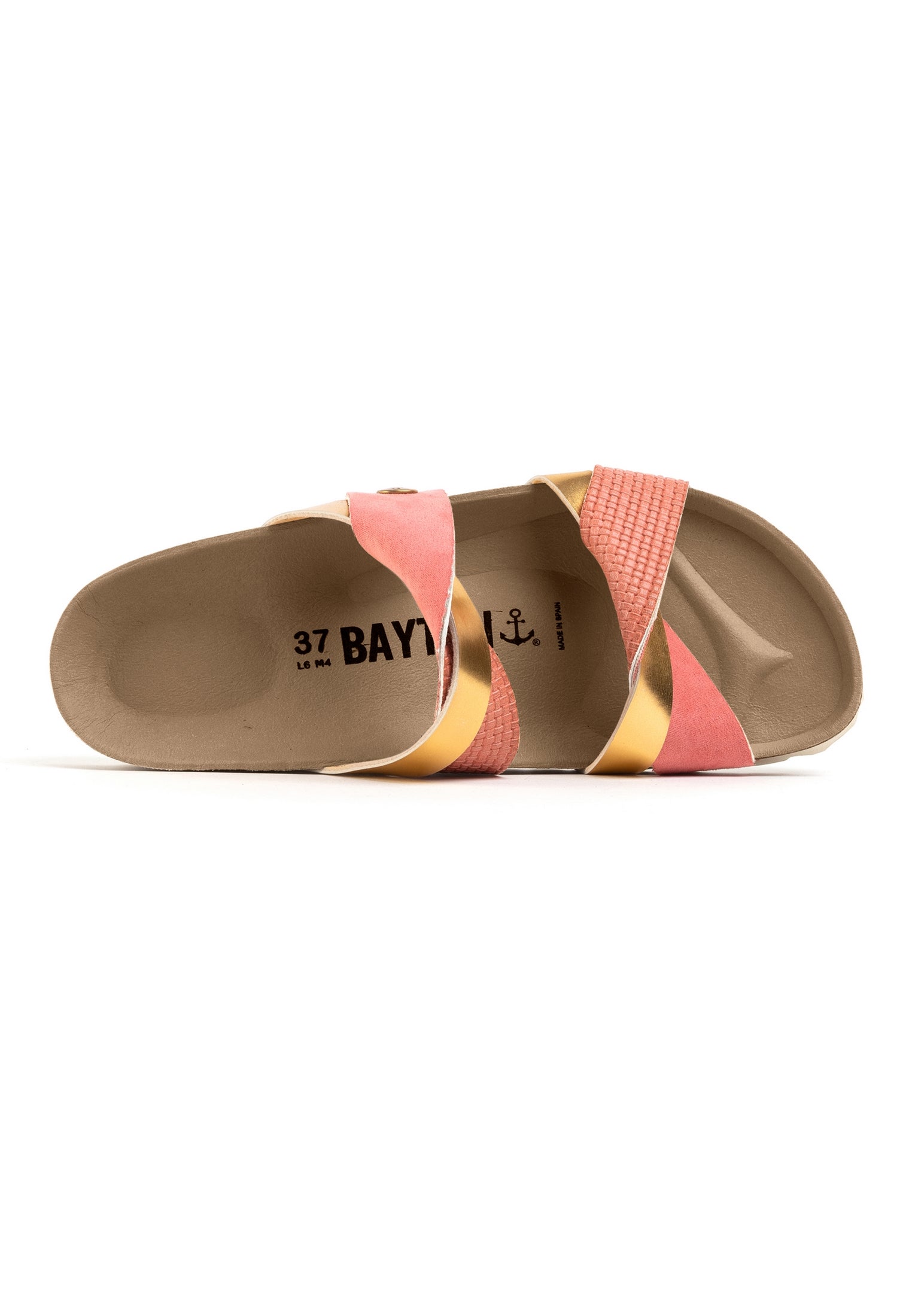 Biarritz Pink and Gold 2-Strap Sandals