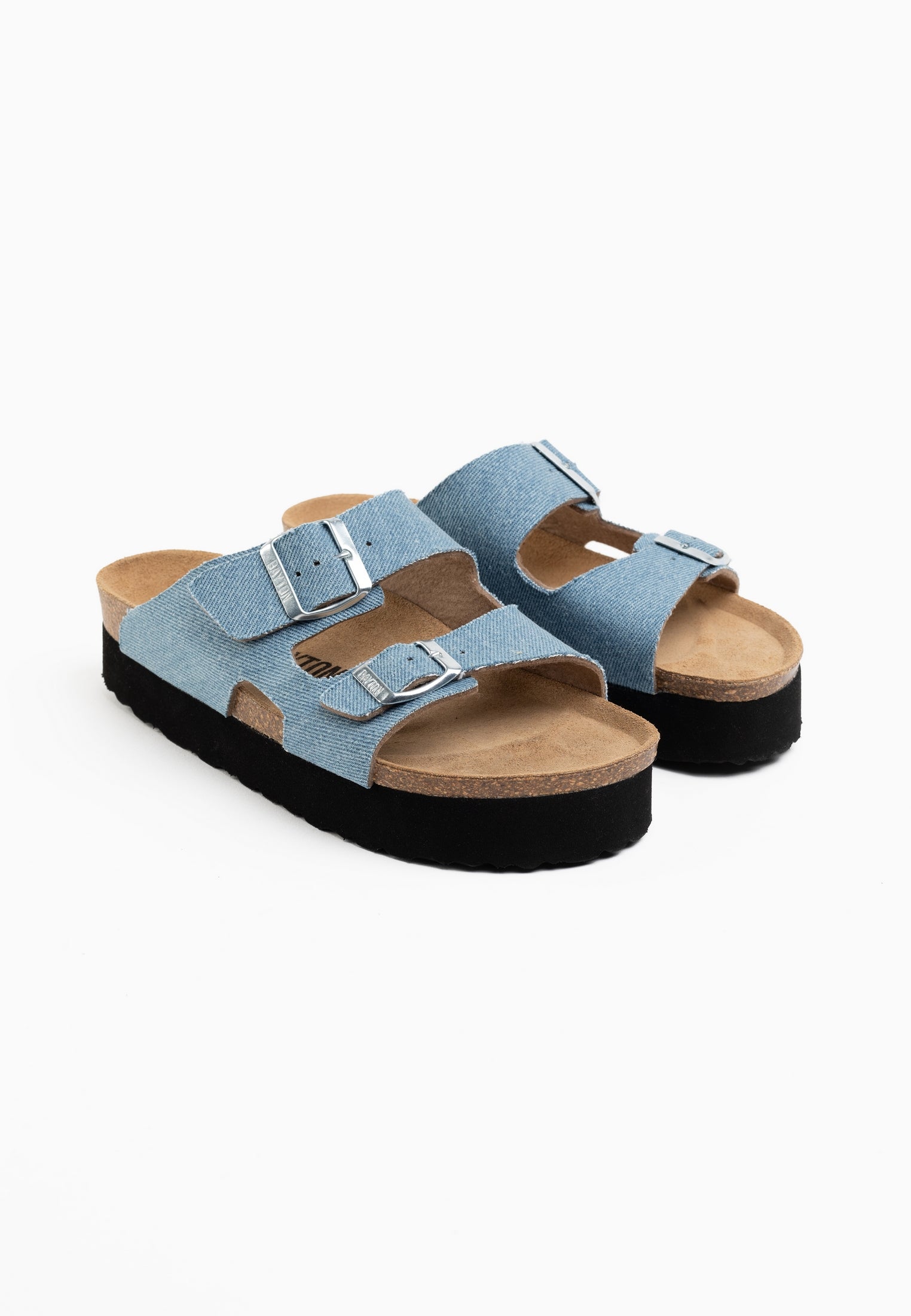 Space Light Blue Denim Platform Sandals