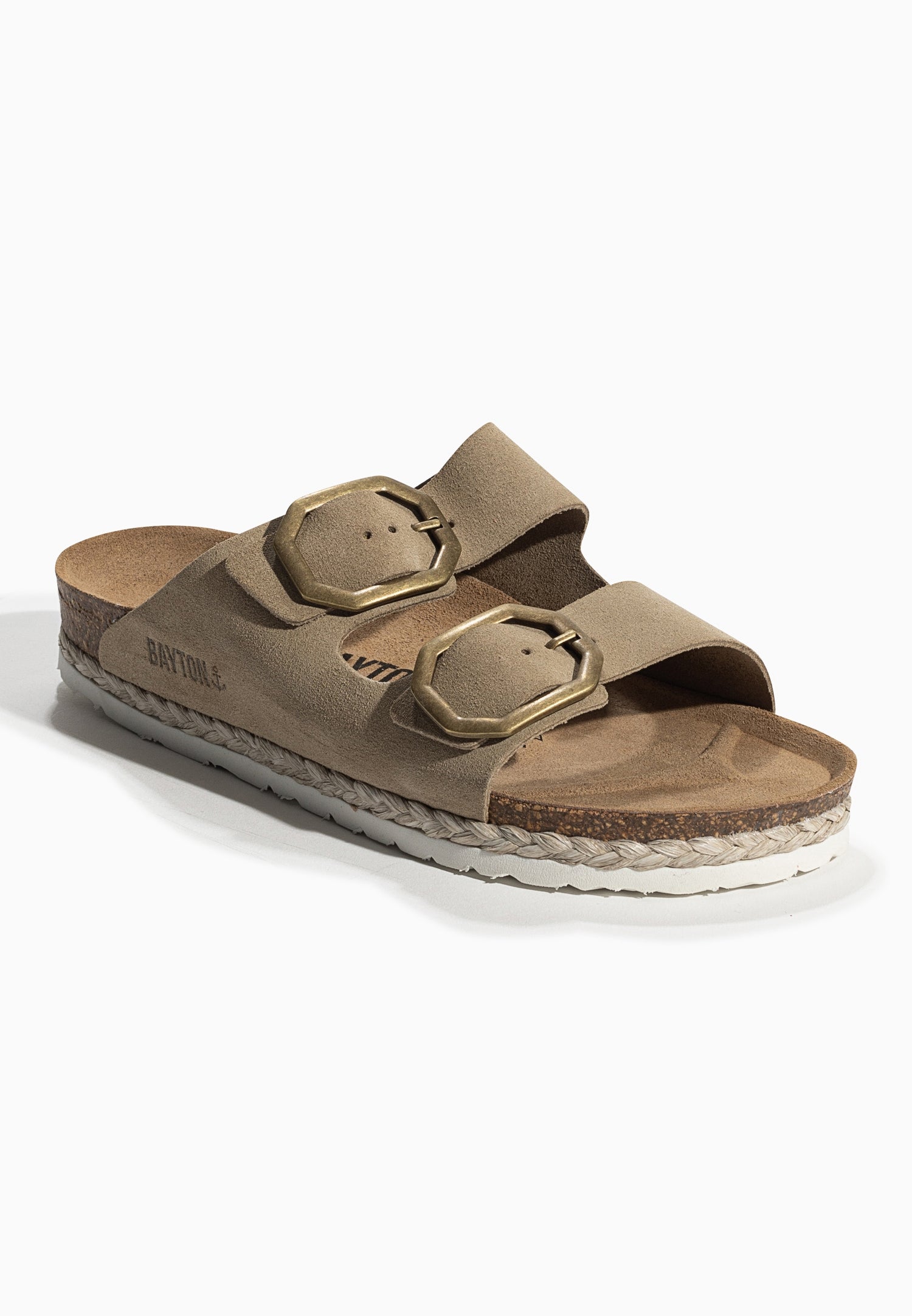 Benalla Beige Suede Leather 2 Strap Sandals