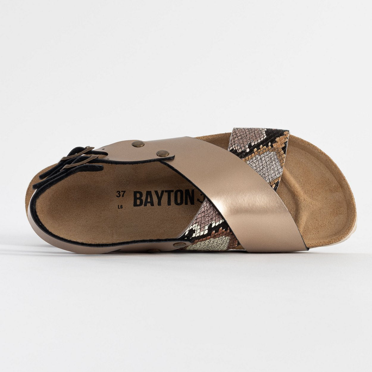 Sandales Ronda Python Beige Compensées et Semi-compensées