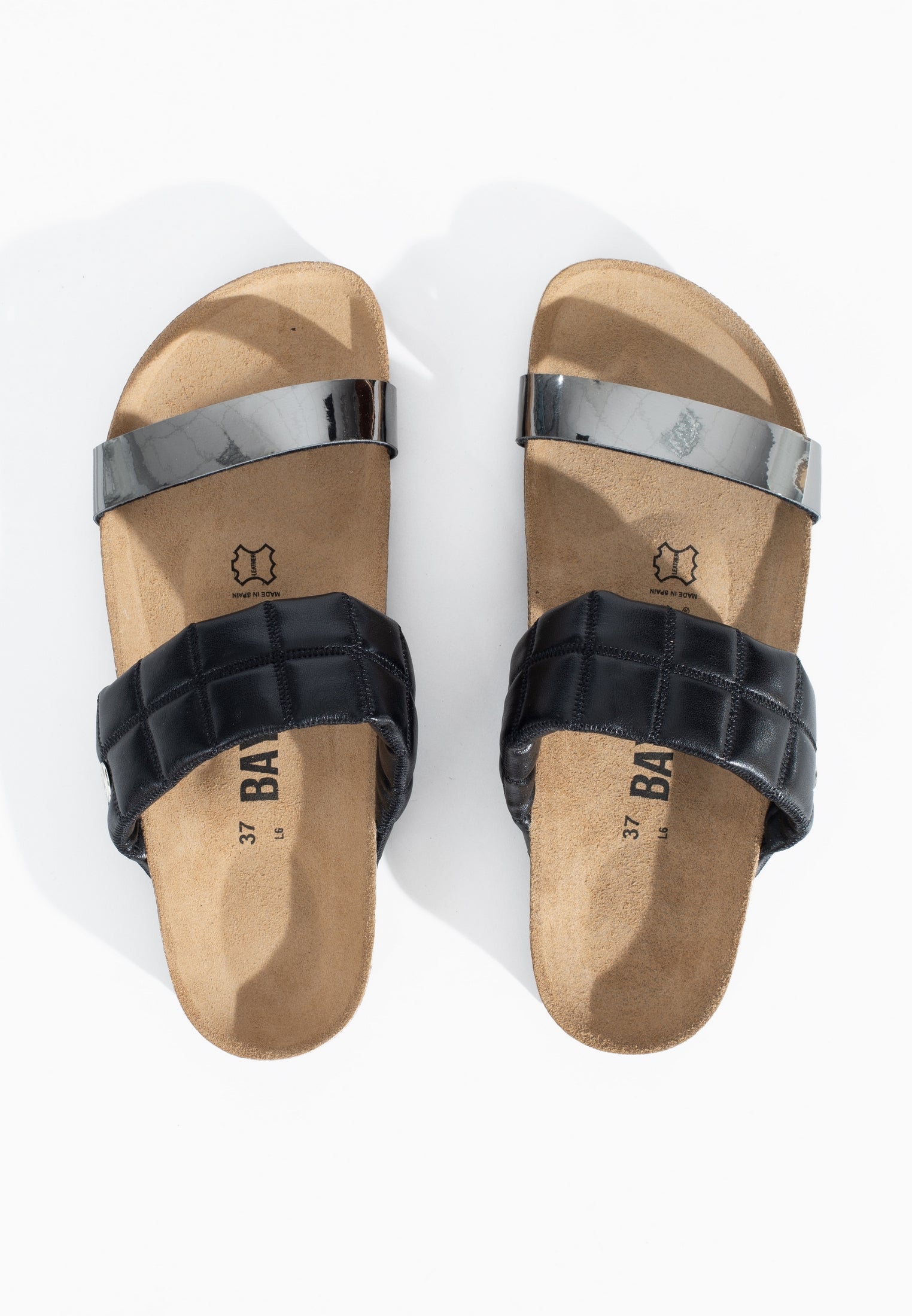 Manosque Anthracite and Black Multi-Strap Sandals