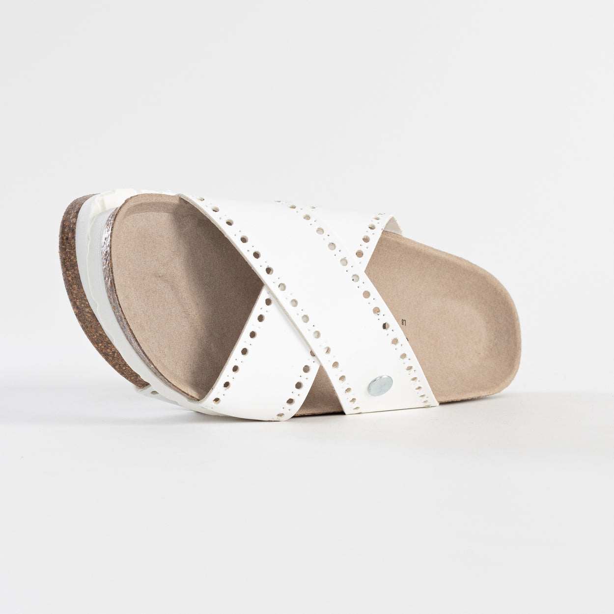 Elche White 2 Strap Sandals