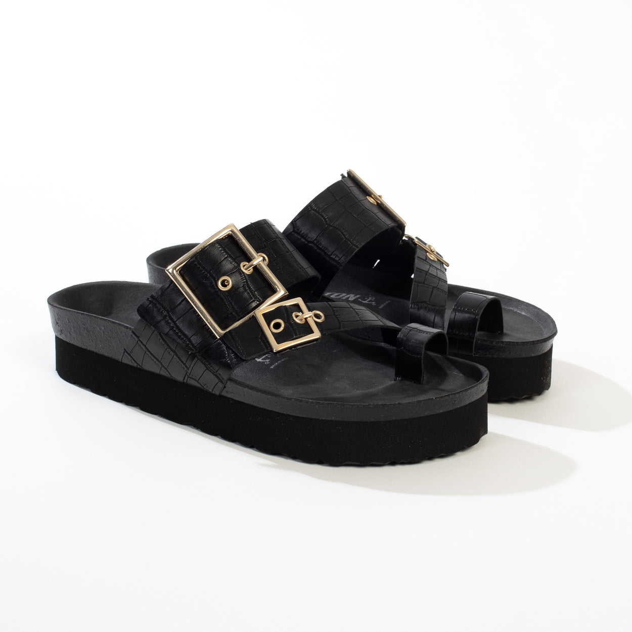 Lucrezia Black Platform Sandals