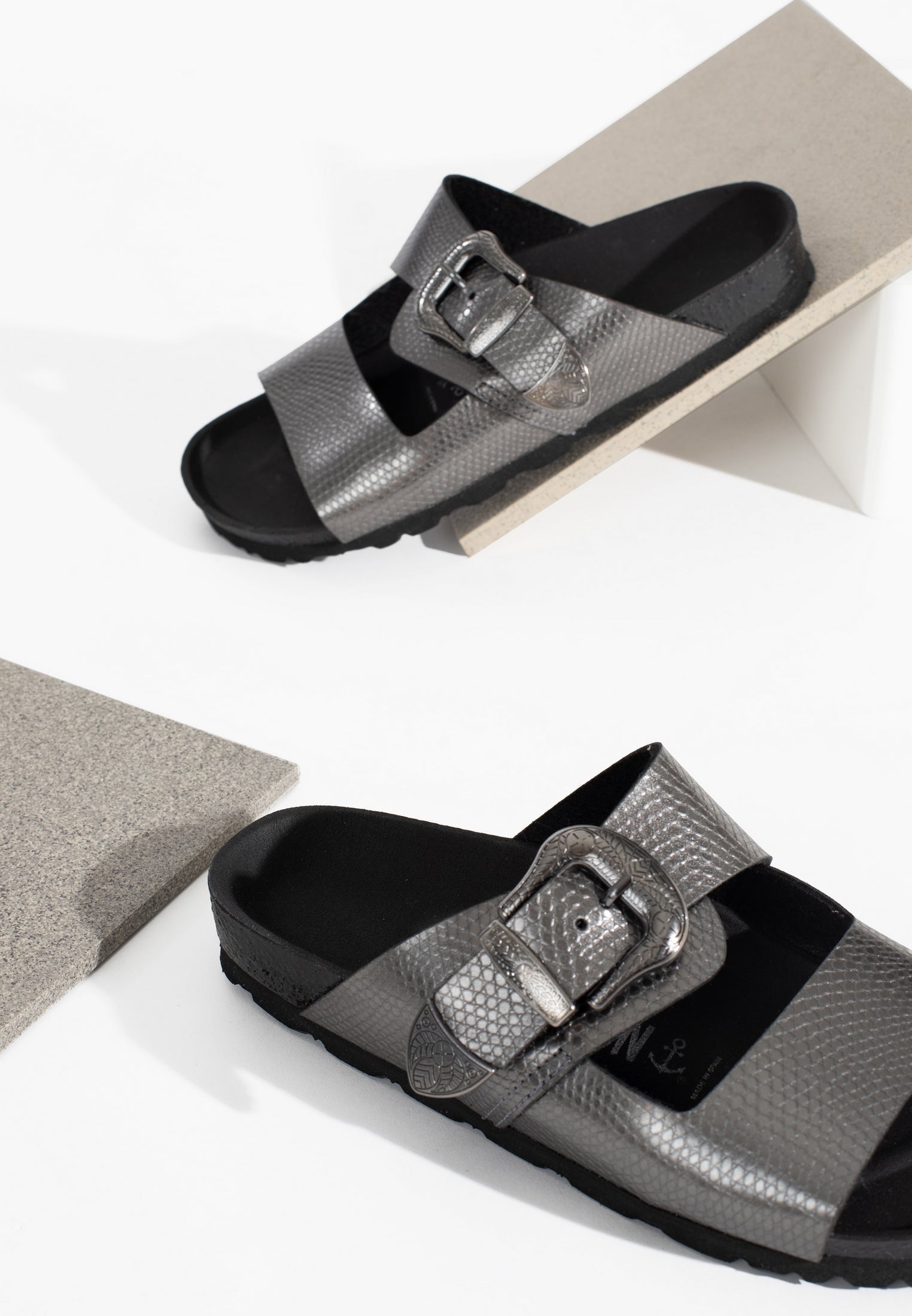 Attila Pewter 2 Straps Sandals