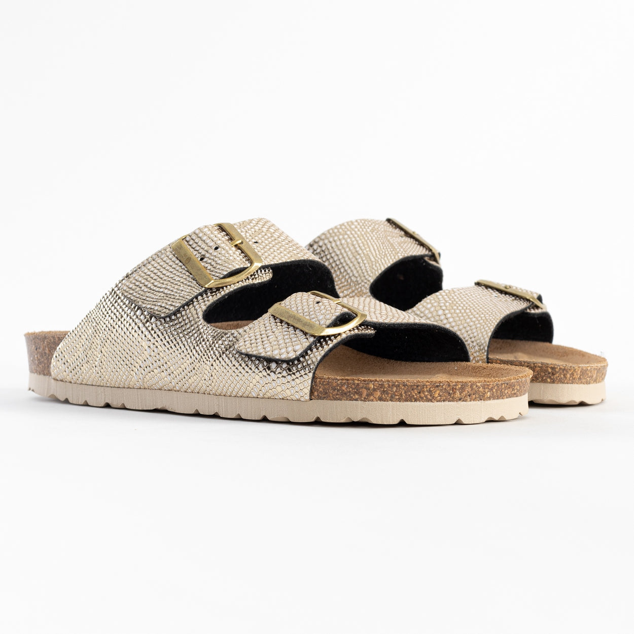 Atlas Light Gold 2 Strap Sandals