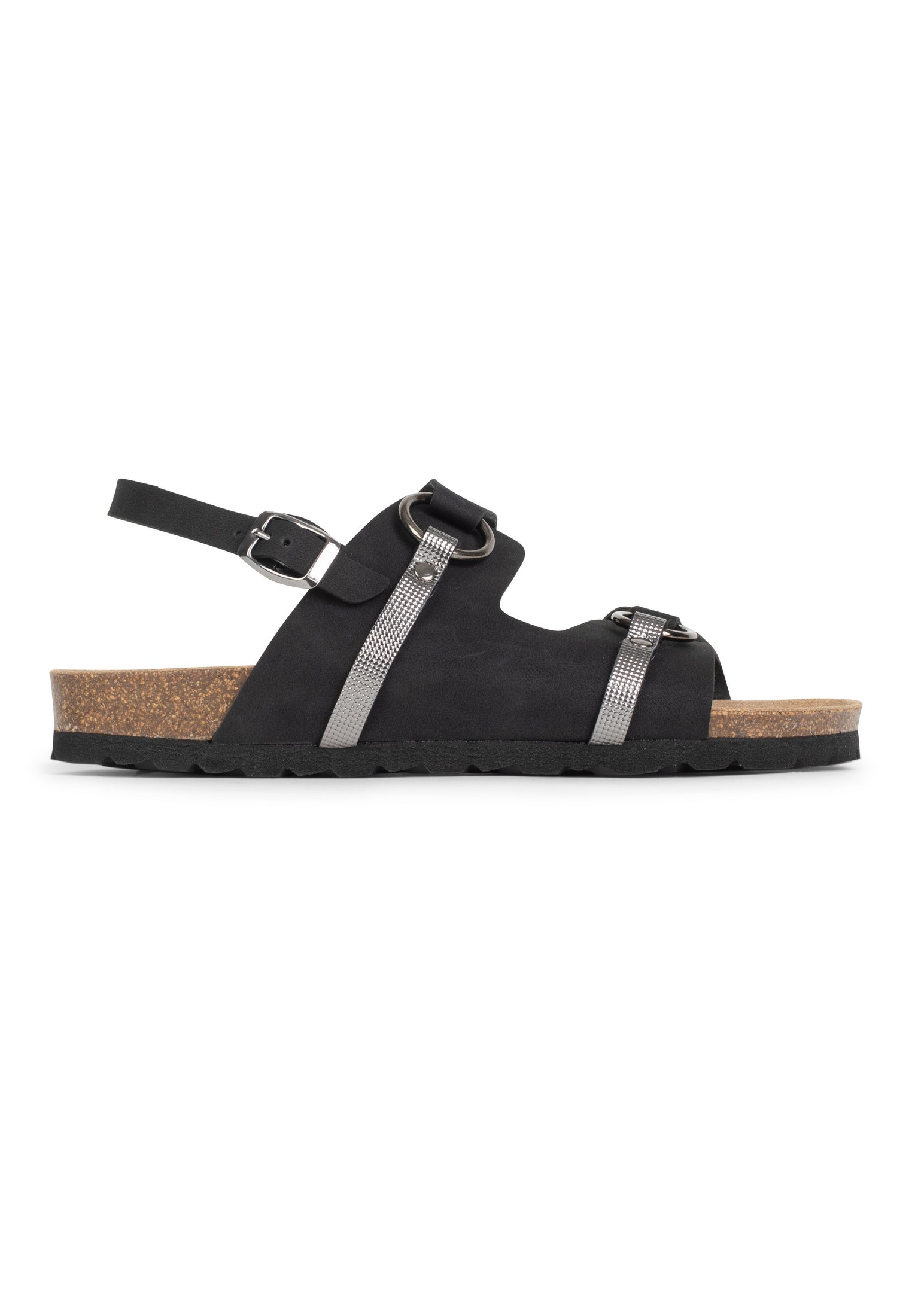 Astral Black and Pewter 2 Strap Sandals