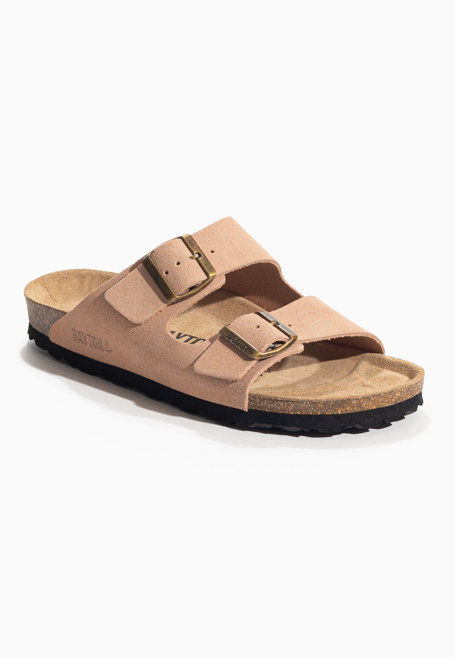 Tracy Peach Suede Leather 2 Strap Sandals