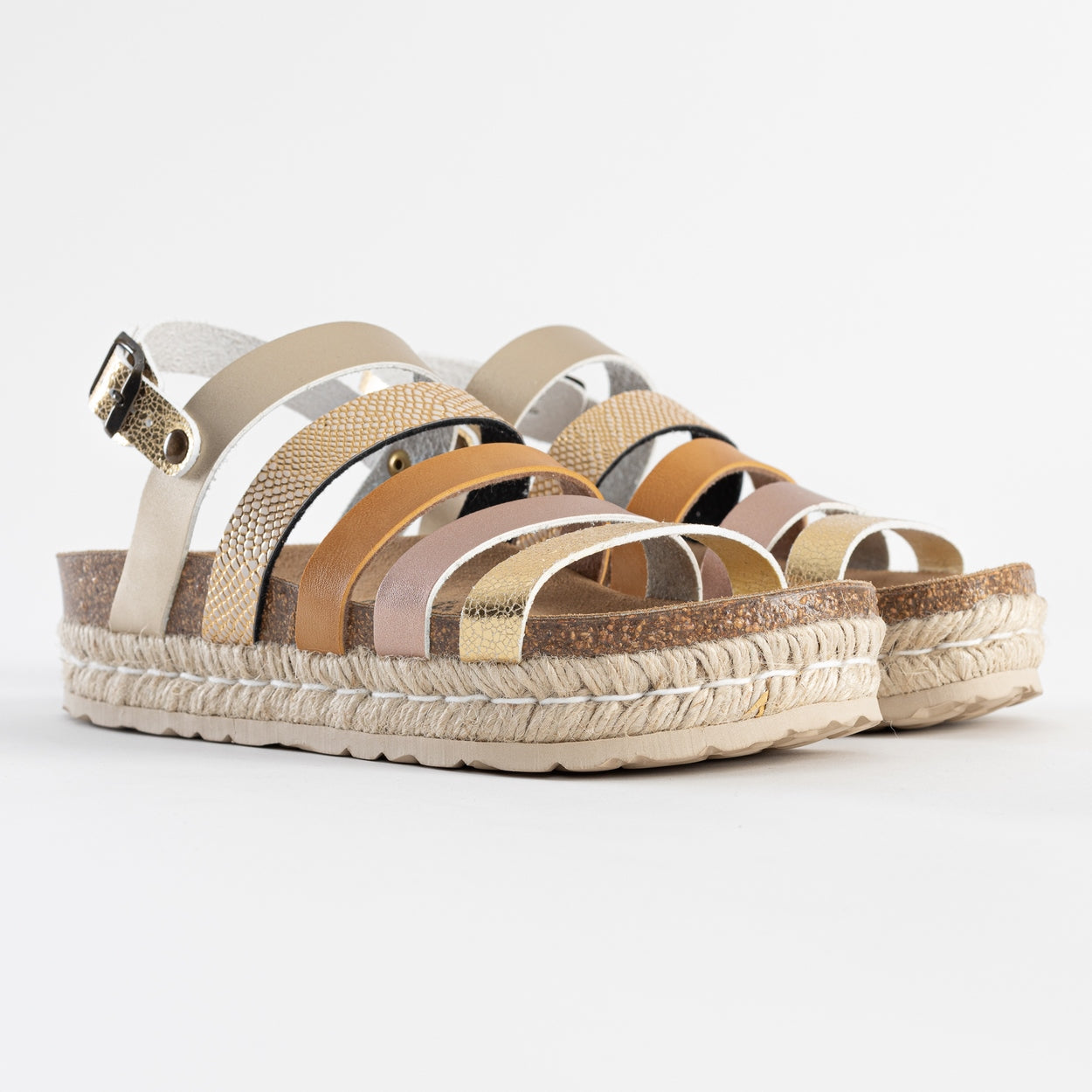 Umbria Multi-Strap Multicolor Platform Sandals