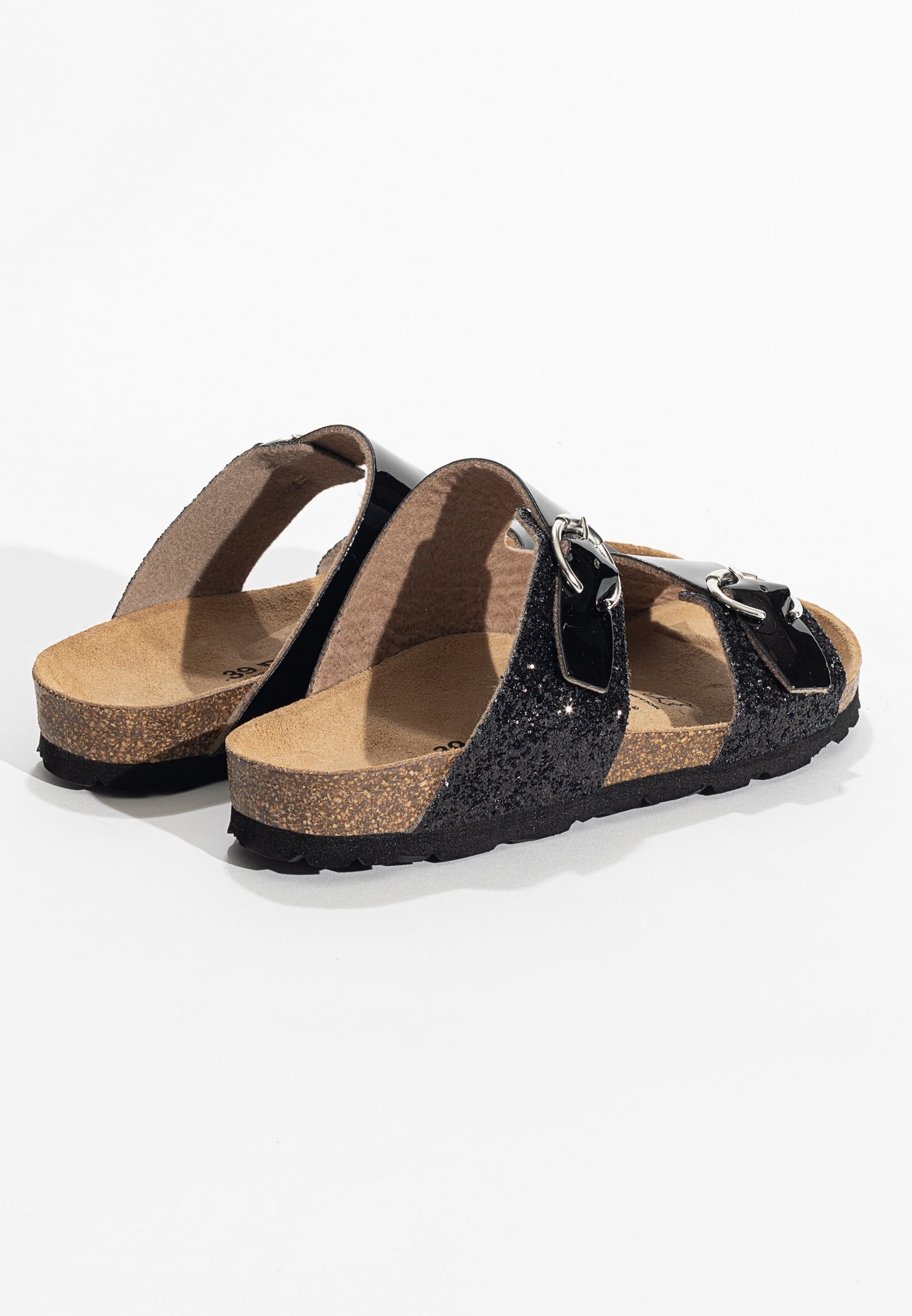 Sandalias Ilithyie Negro y purpurina