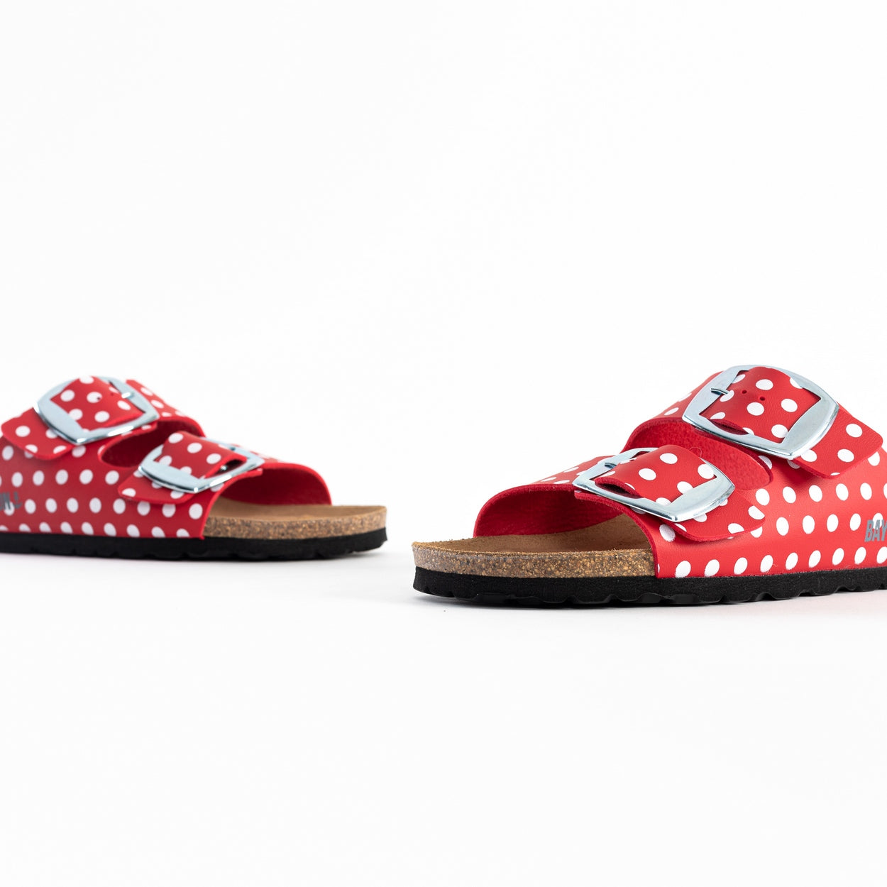 Alicante Red and White 2 Strap Sandals