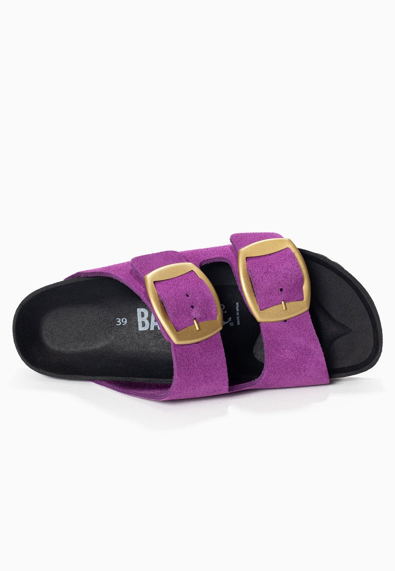 Alicante Violet Suede Leather 2 Strap Sandals