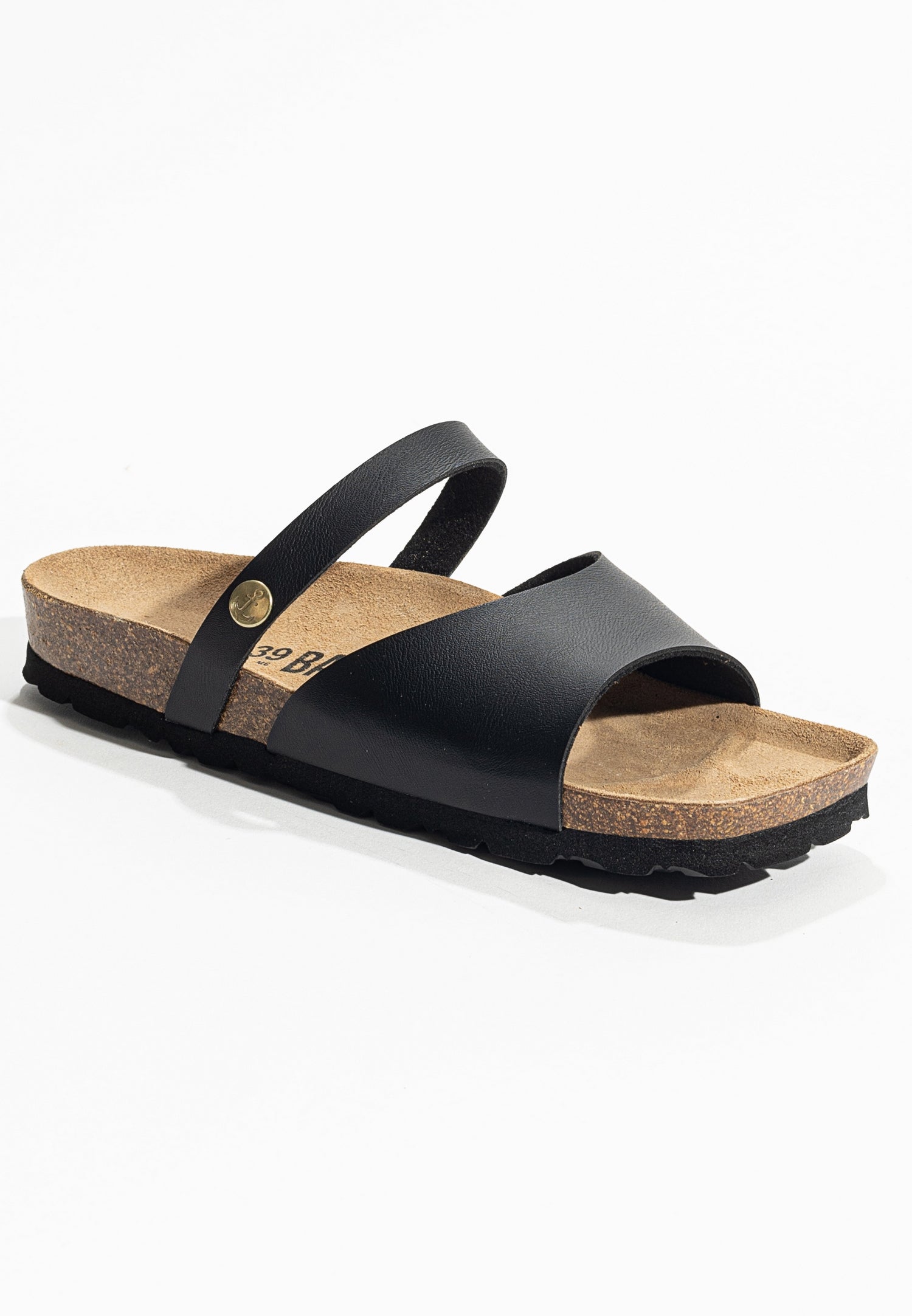 Marina Black 2 Strap Sandals