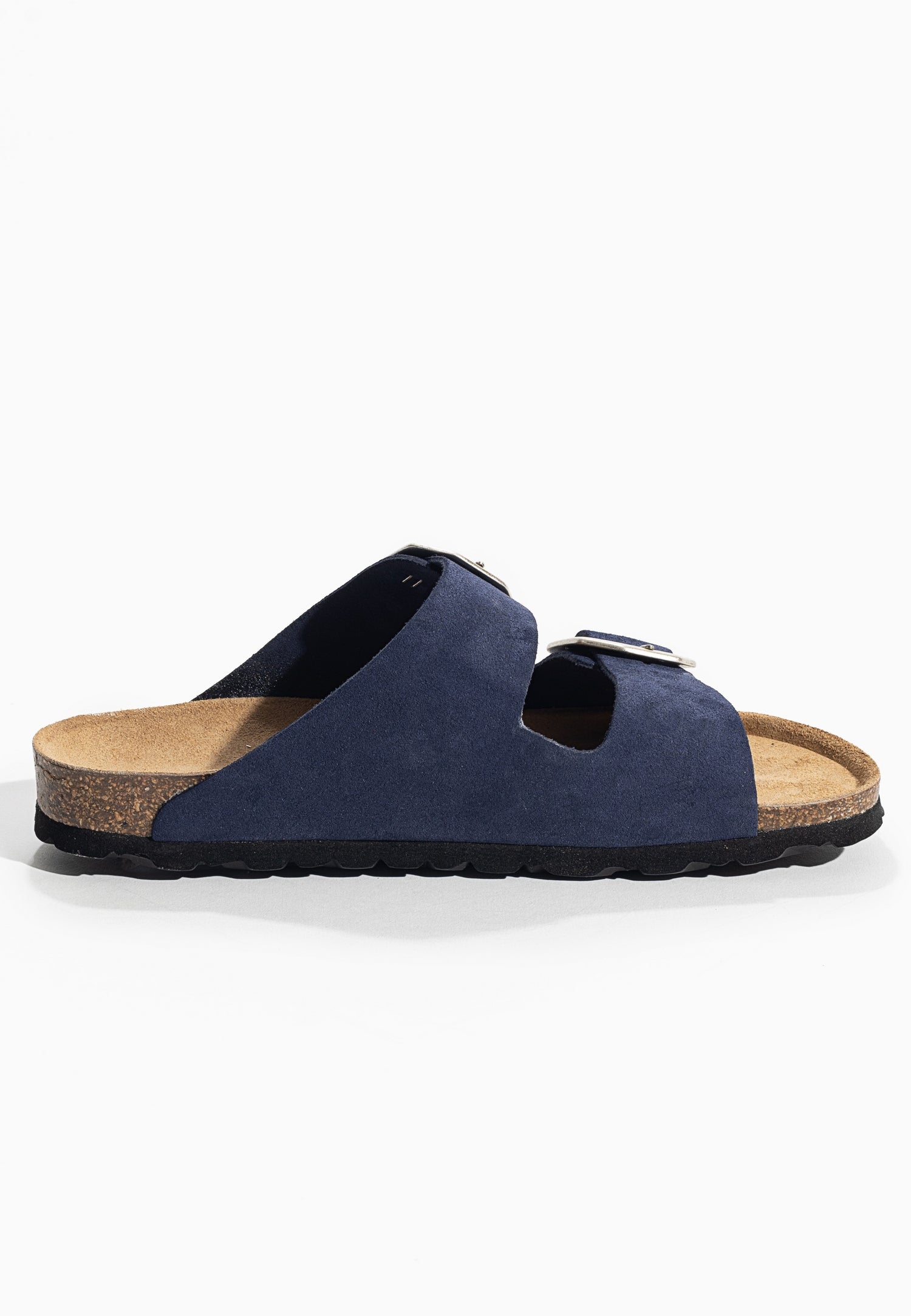 Atlas Navy Blue Suede Leather 2 Strap Sandals