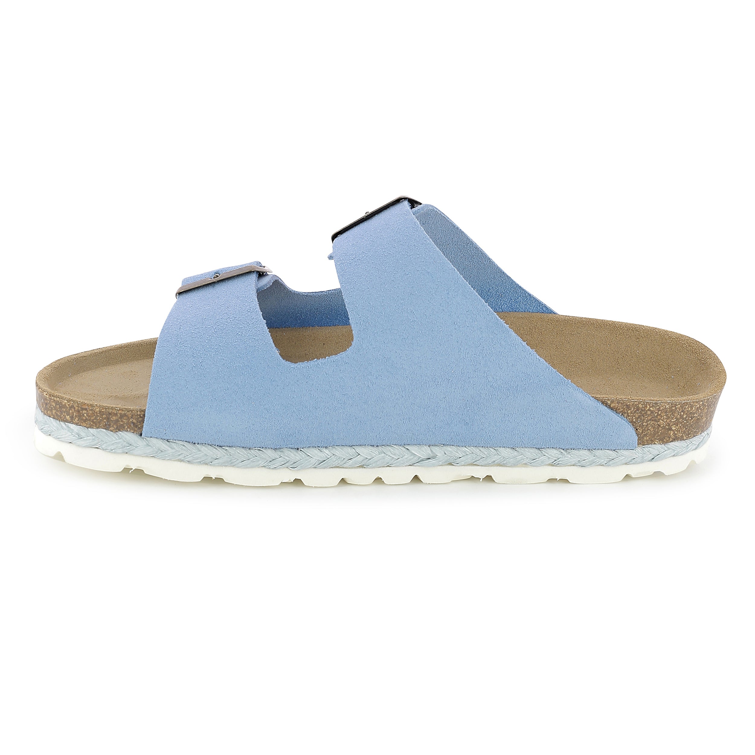 Benalla Blue Suede Leather 2 Strap Sandals