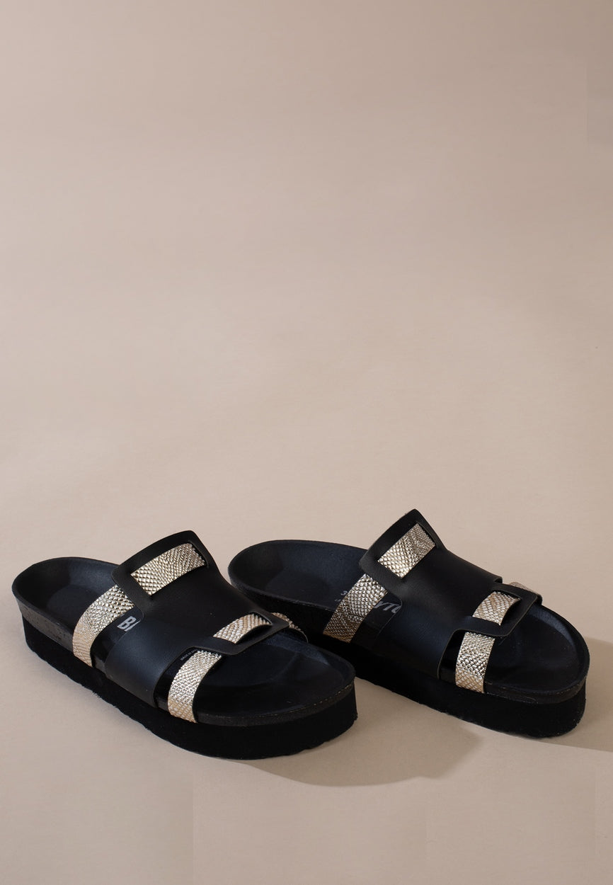 Sandalias Lecce Plataforma Negro