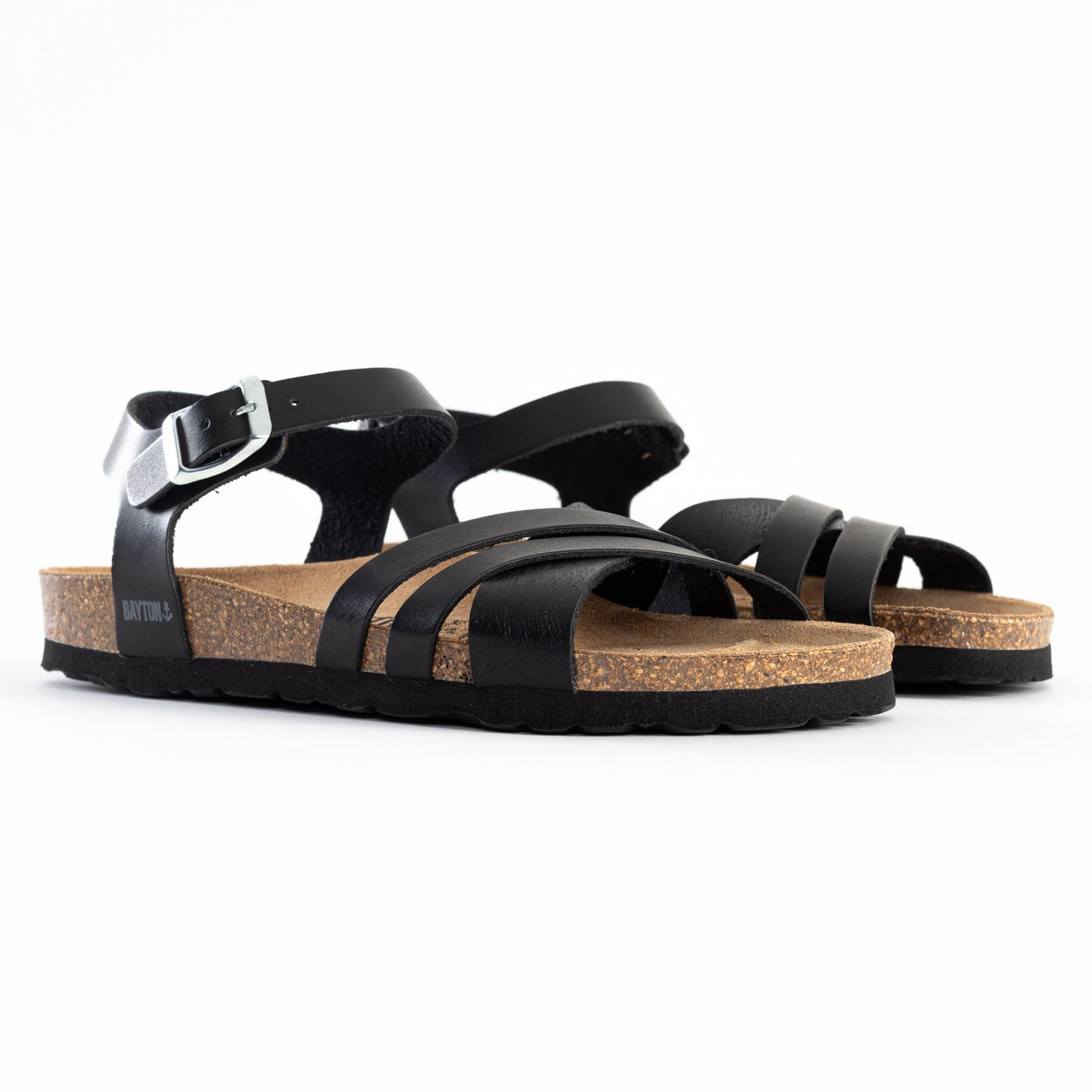 Denia Black Multi-Strap Sandals