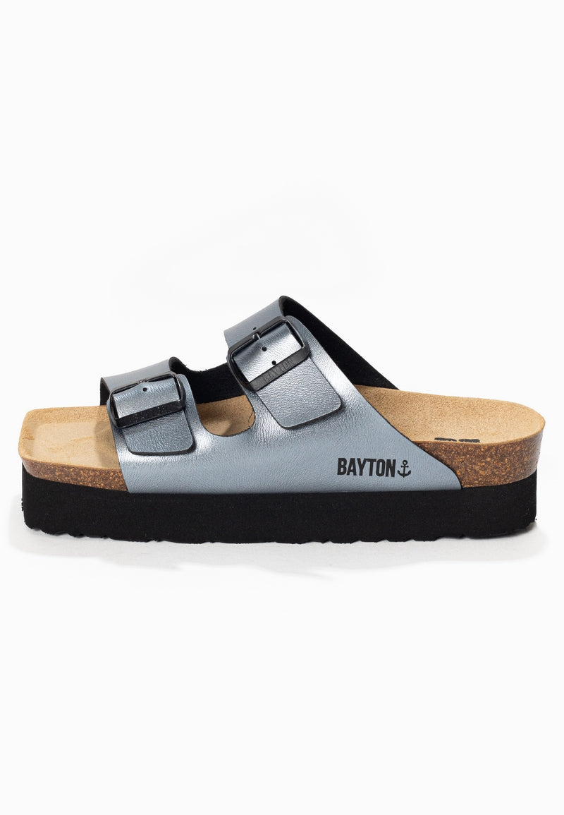 Japet Pewter Platform Sandals