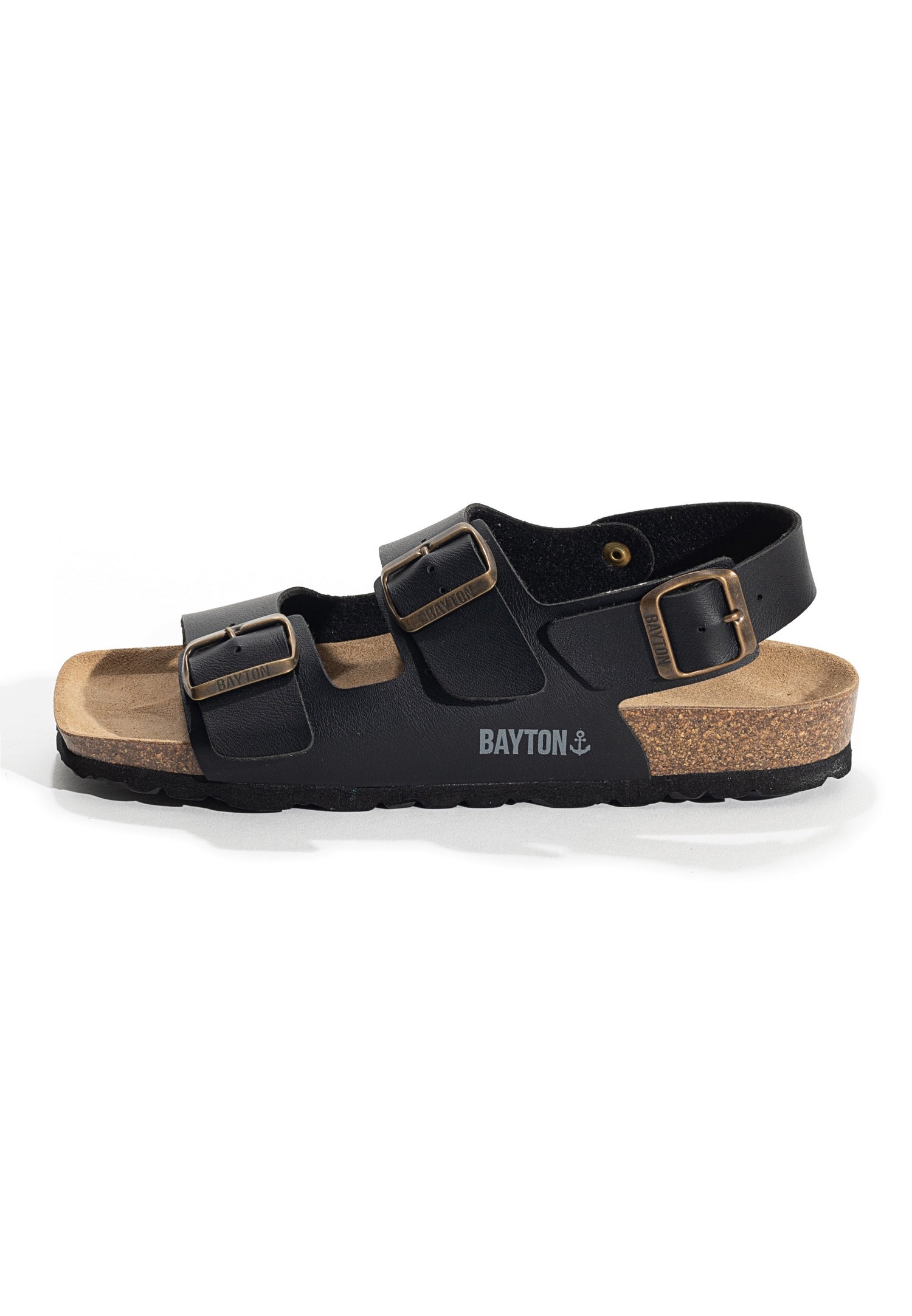 Achilles Black Multi-Strap Sandals