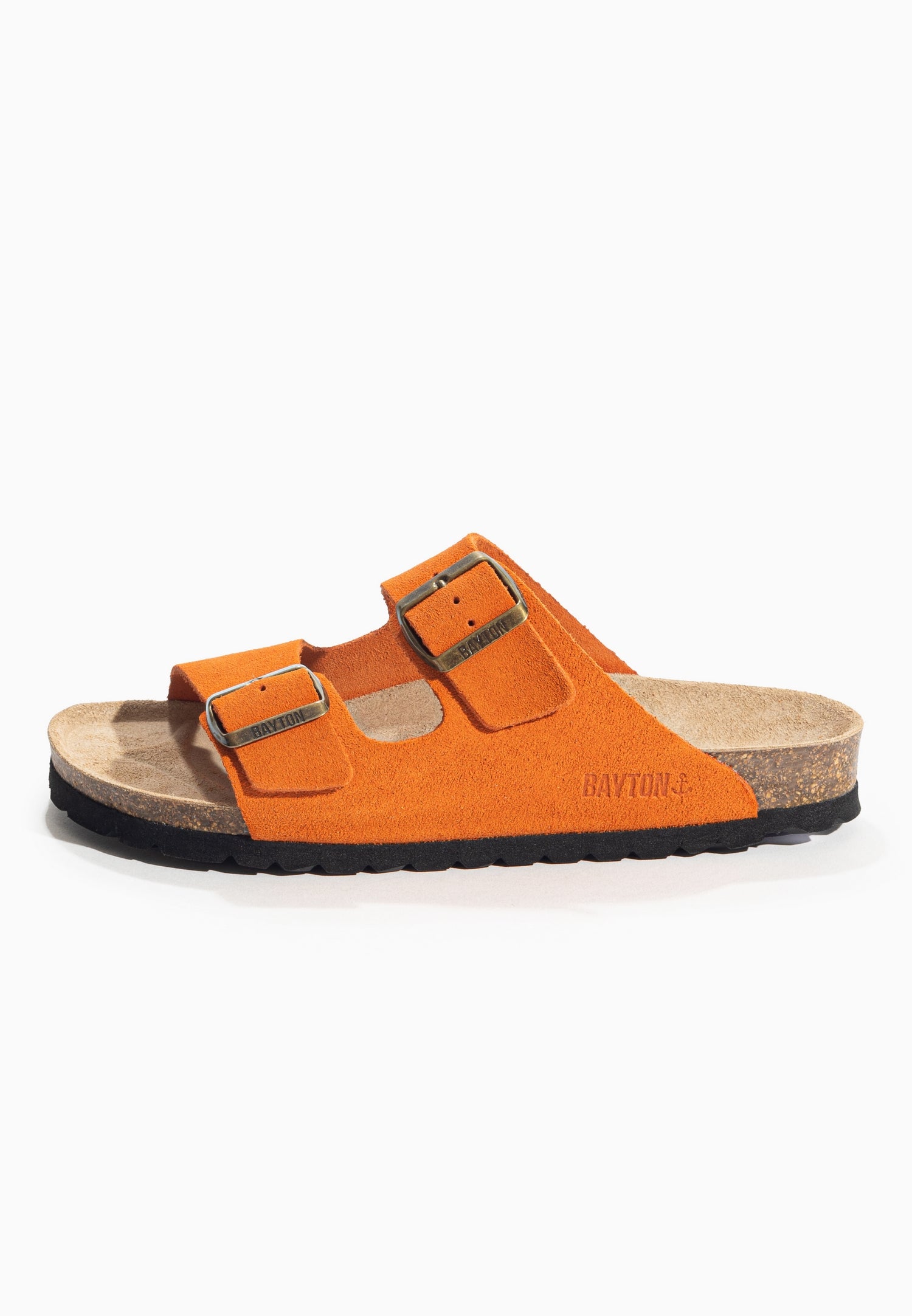 Tracy Orange Suede Leather 2 Strap Sandals