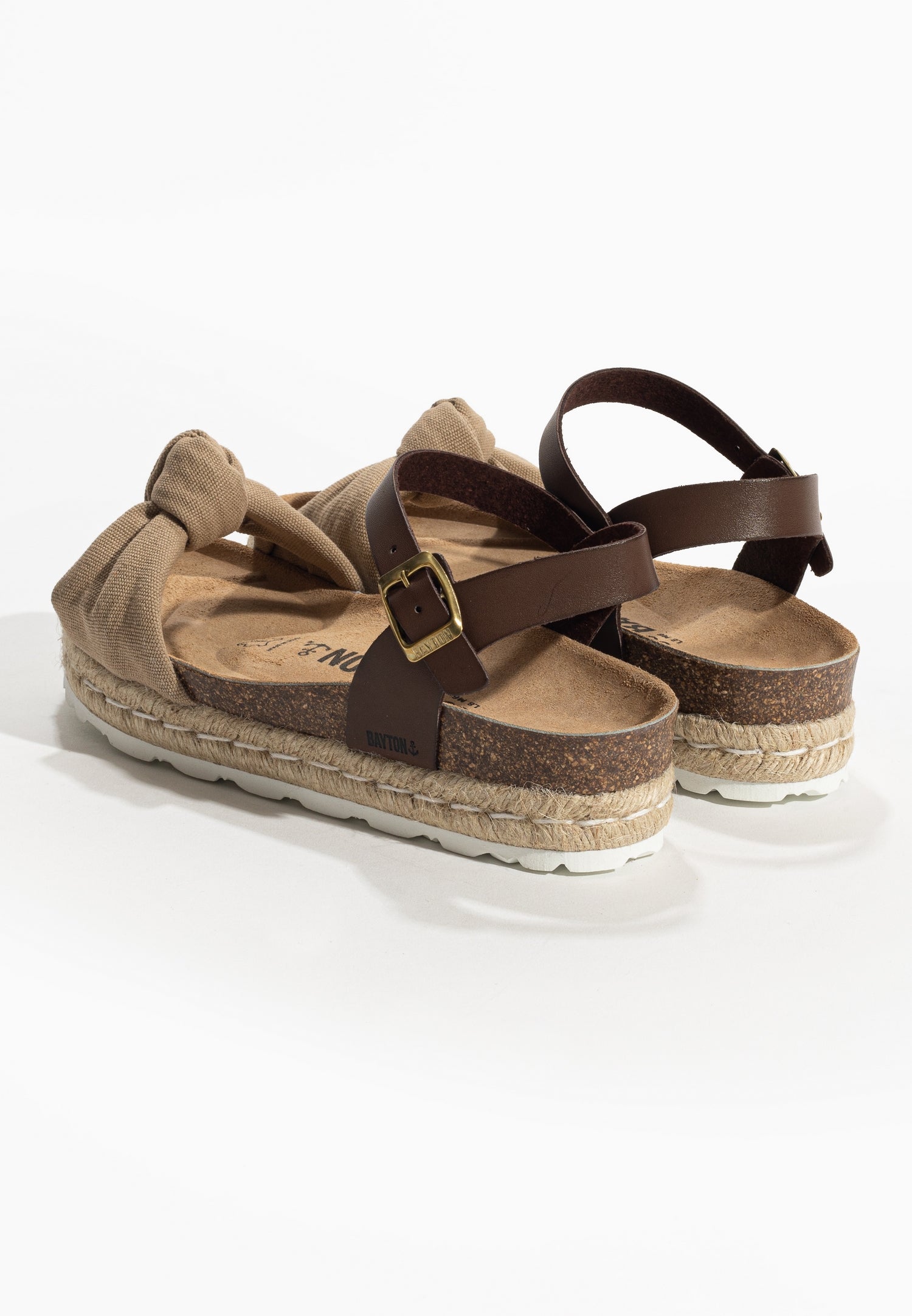 Anna Brown and Beige Platform Sandals