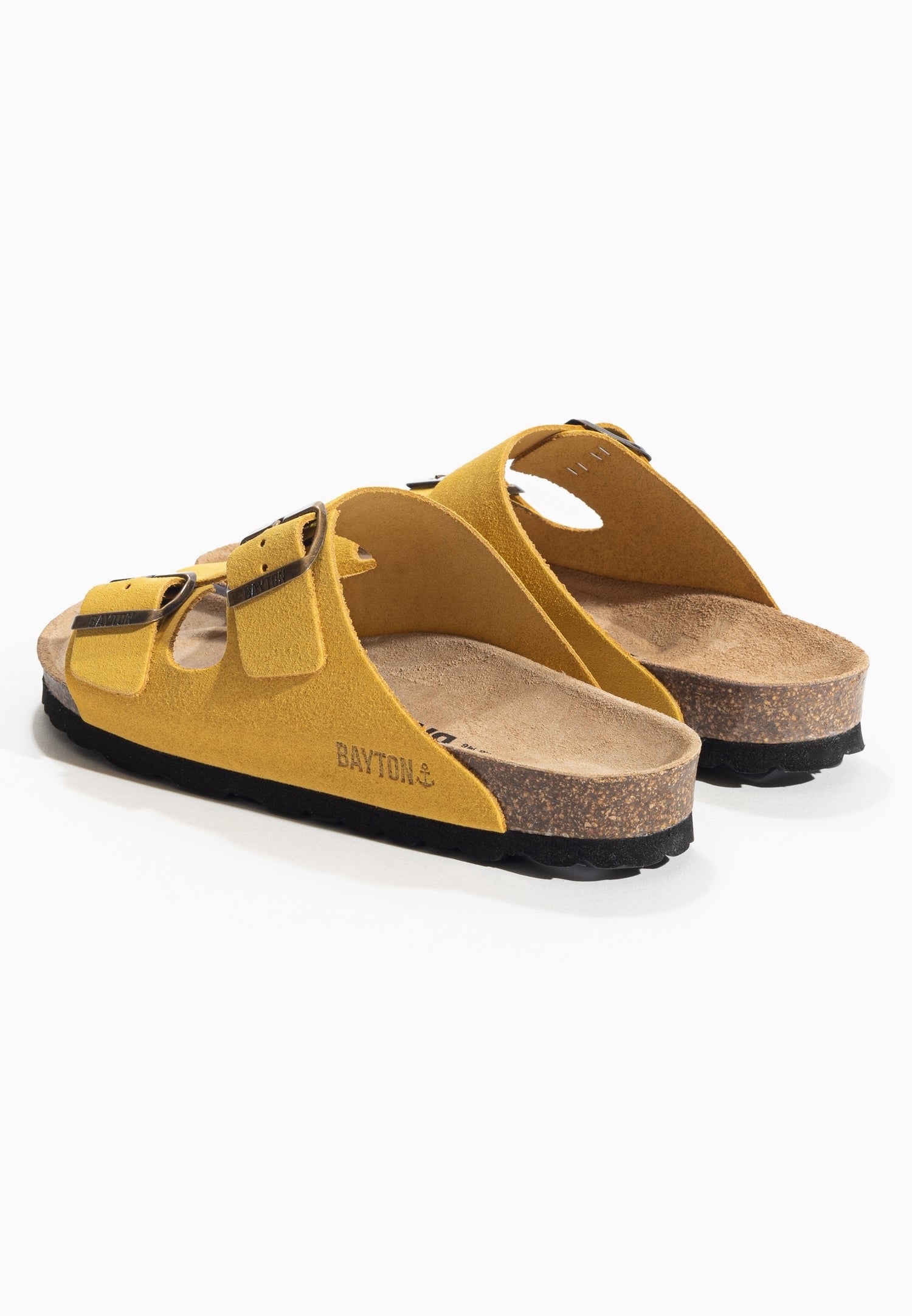 Tracy Yellow Suede Leather 2 Strap Sandals